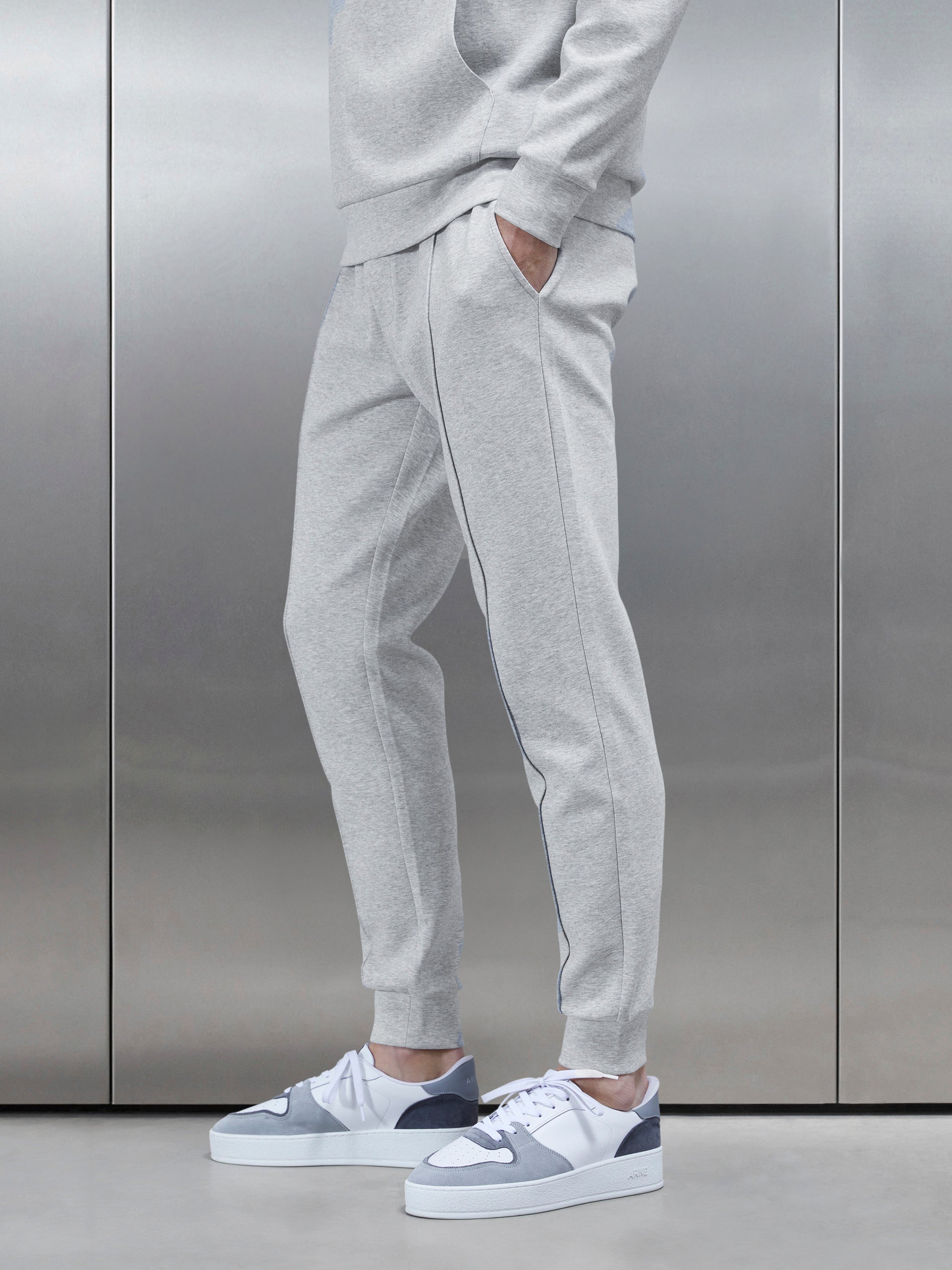 Interlock Jersey Jogger in Marl Grey