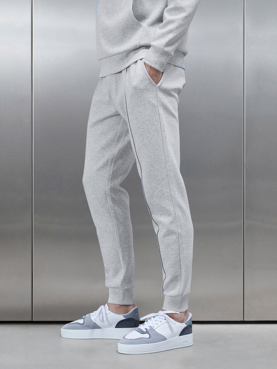 Interlock Jersey Jogger in Marl Grey