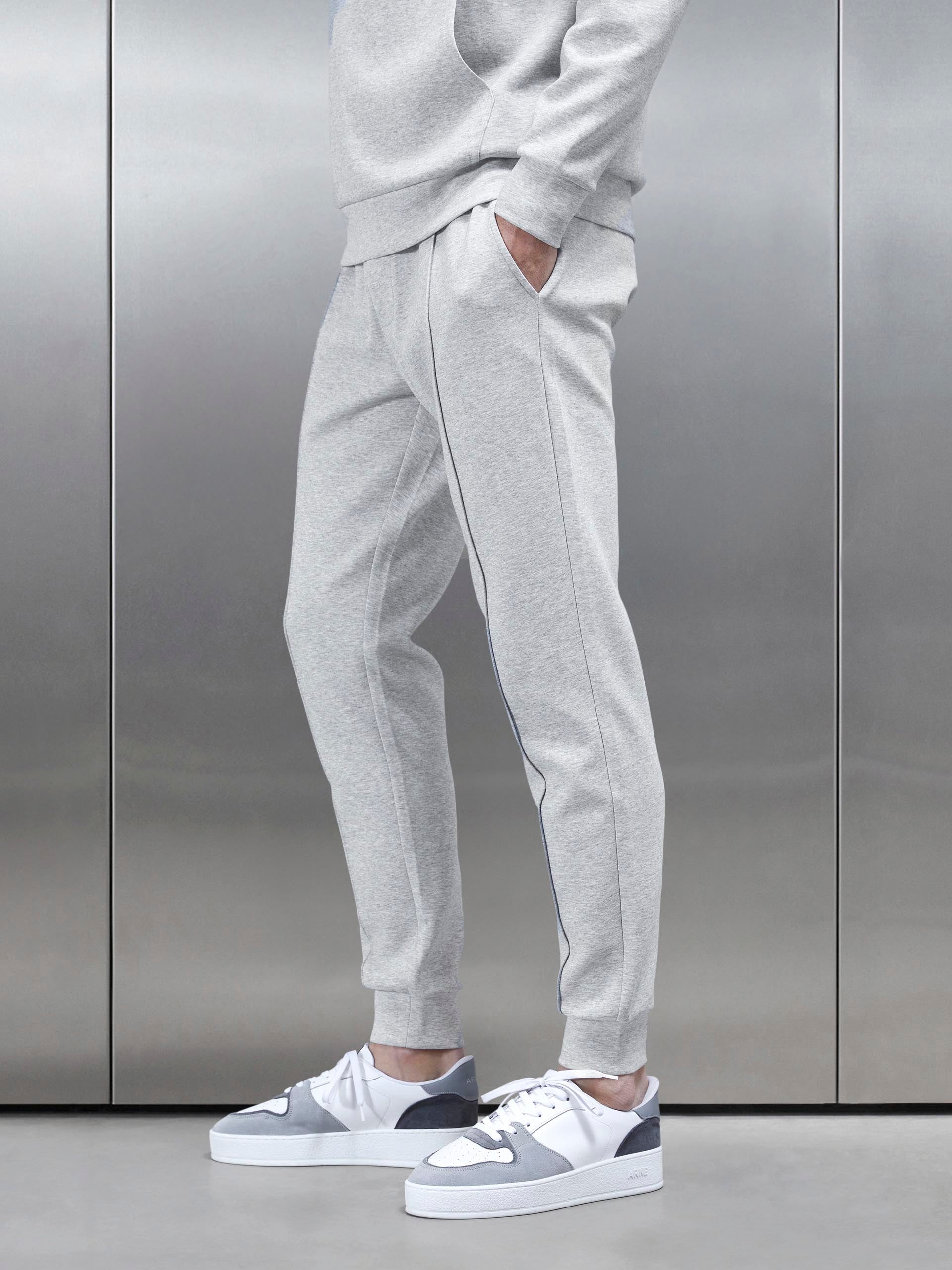 Interlock Jersey Jogger in Marl Grey