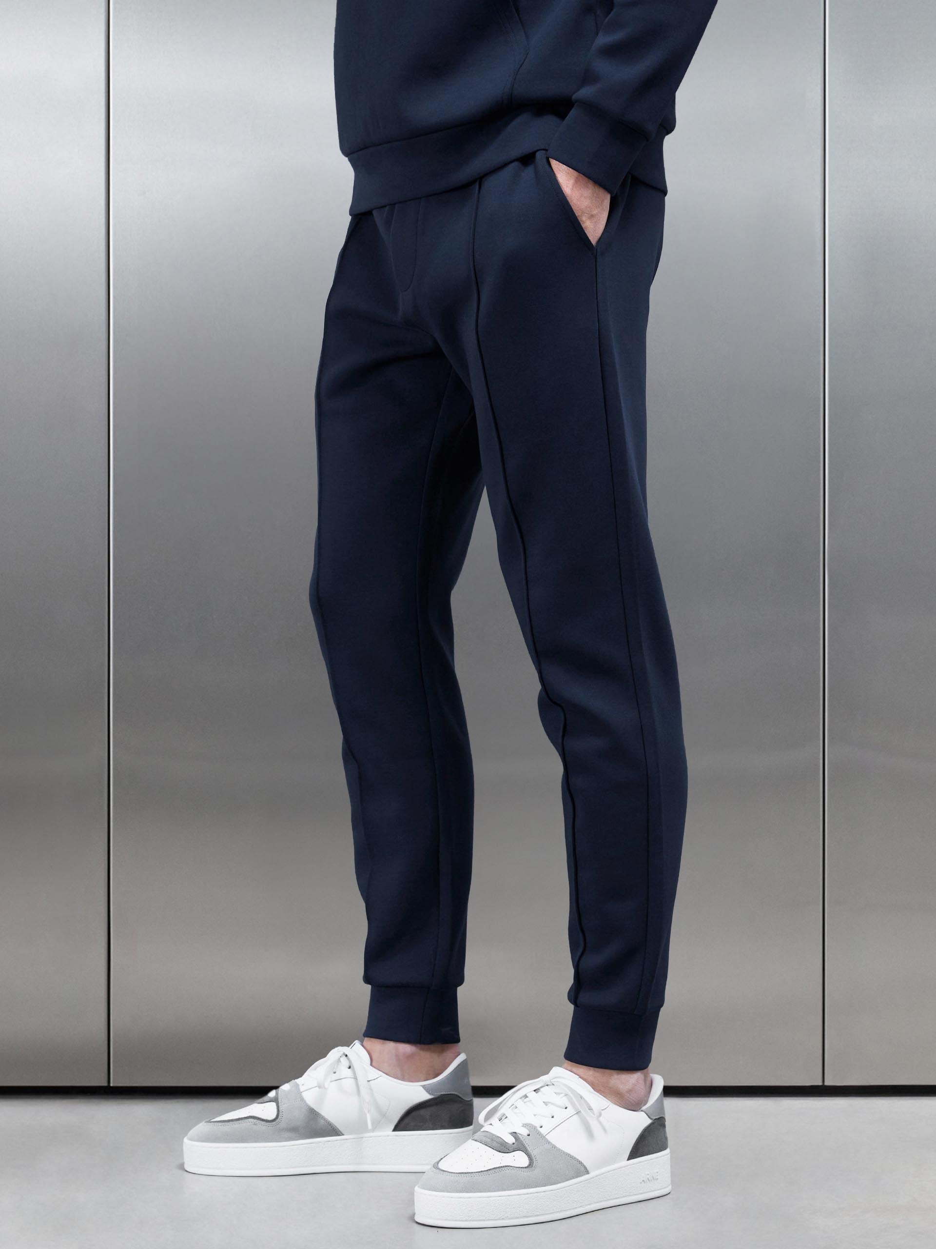 Interlock Jersey Jogger in Navy