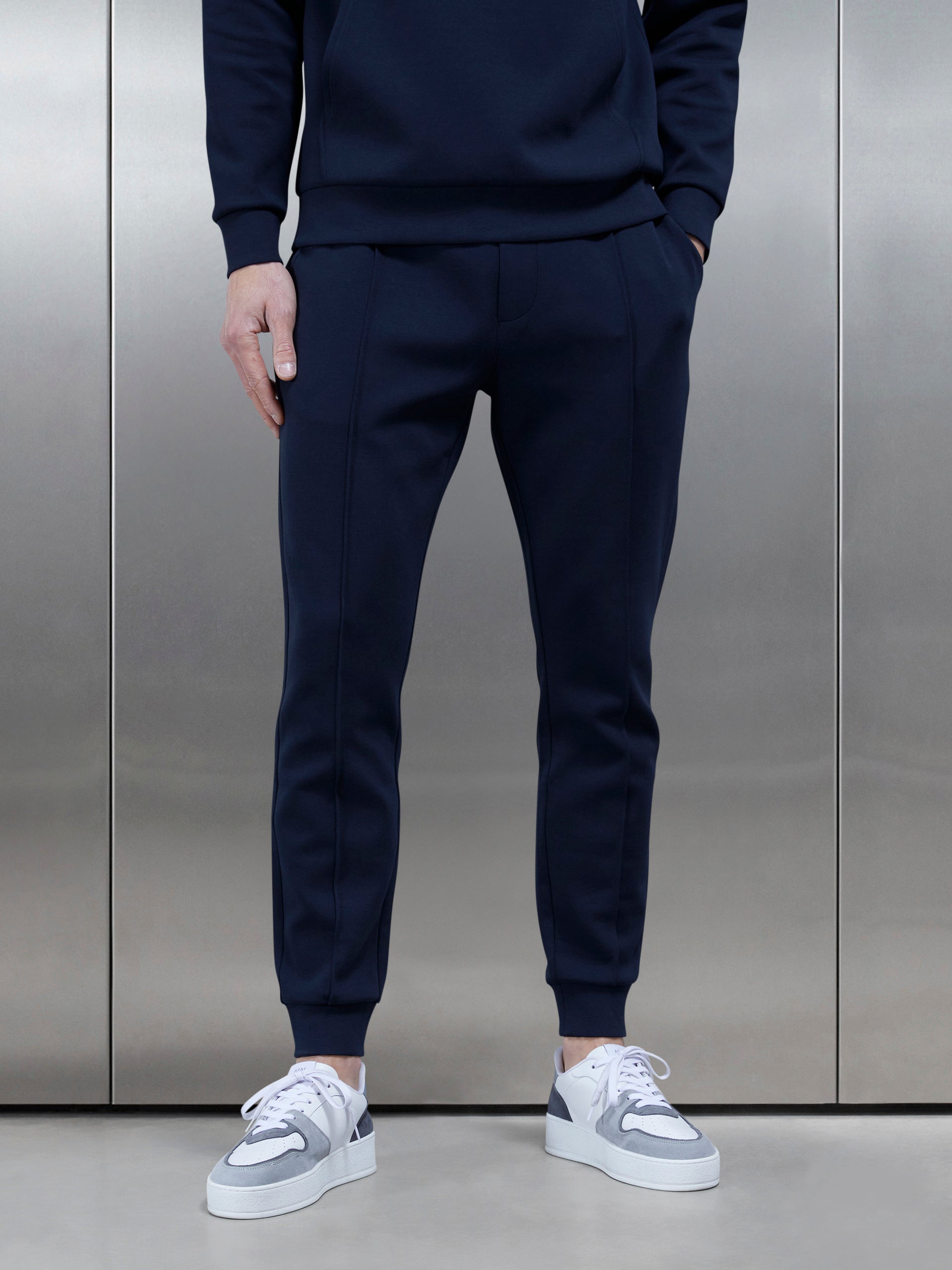 Interlock Jersey Essential Jogger in Navy