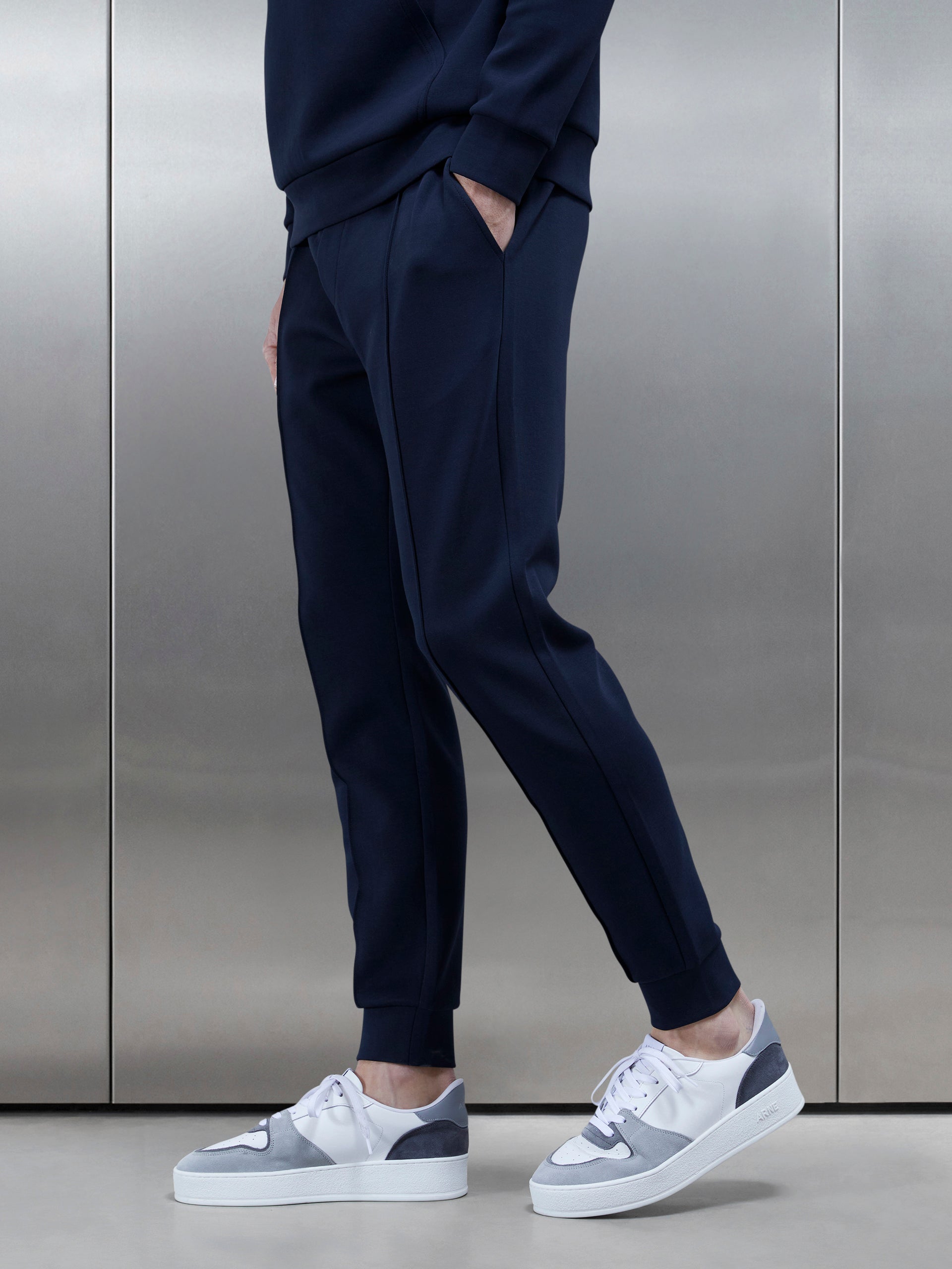 Interlock Jersey Essential Jogger in Navy
