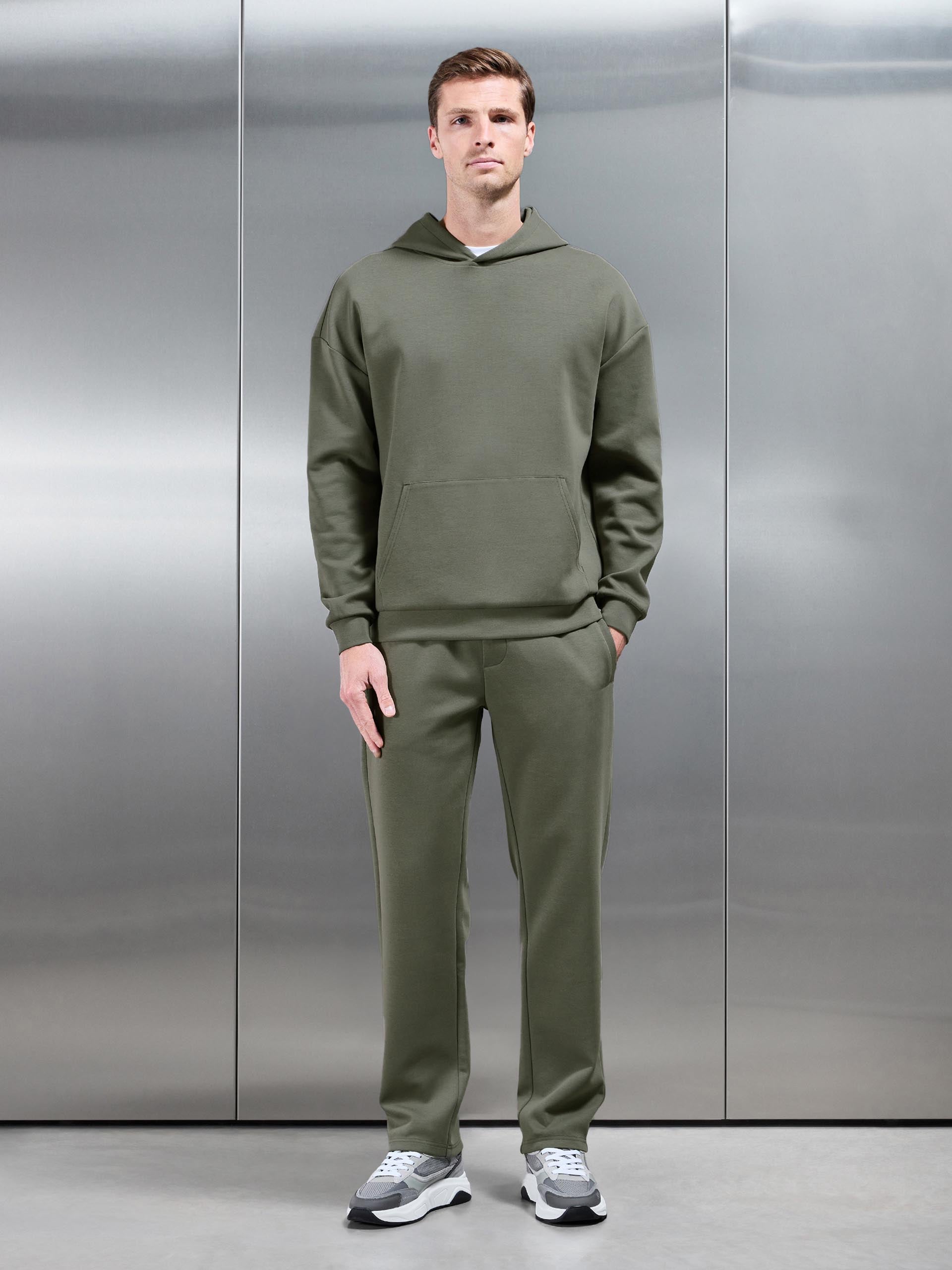 Interlock Jersey Relaxed Fit Hoodie in Sage