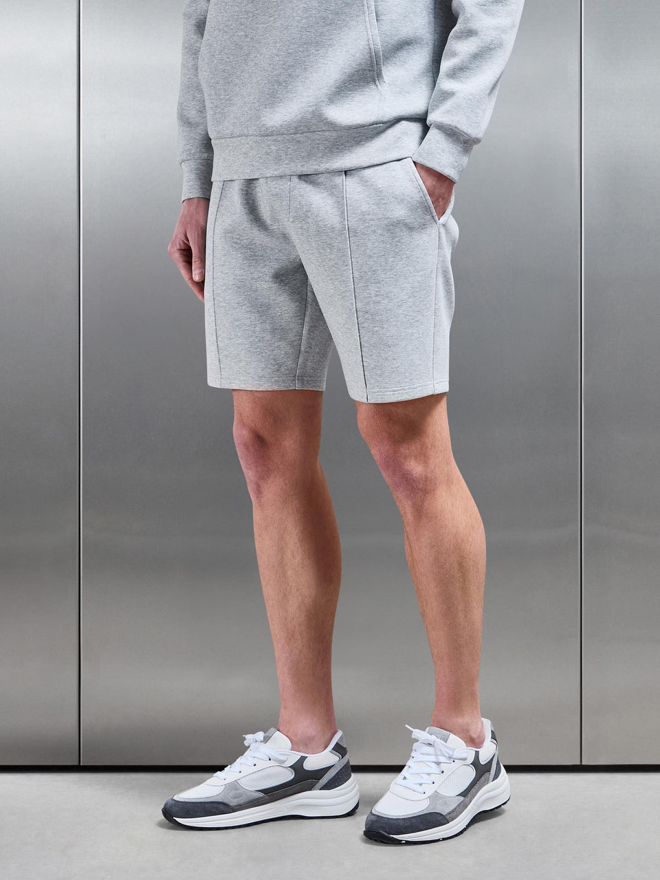 Interlock Jersey Short in Marl Grey