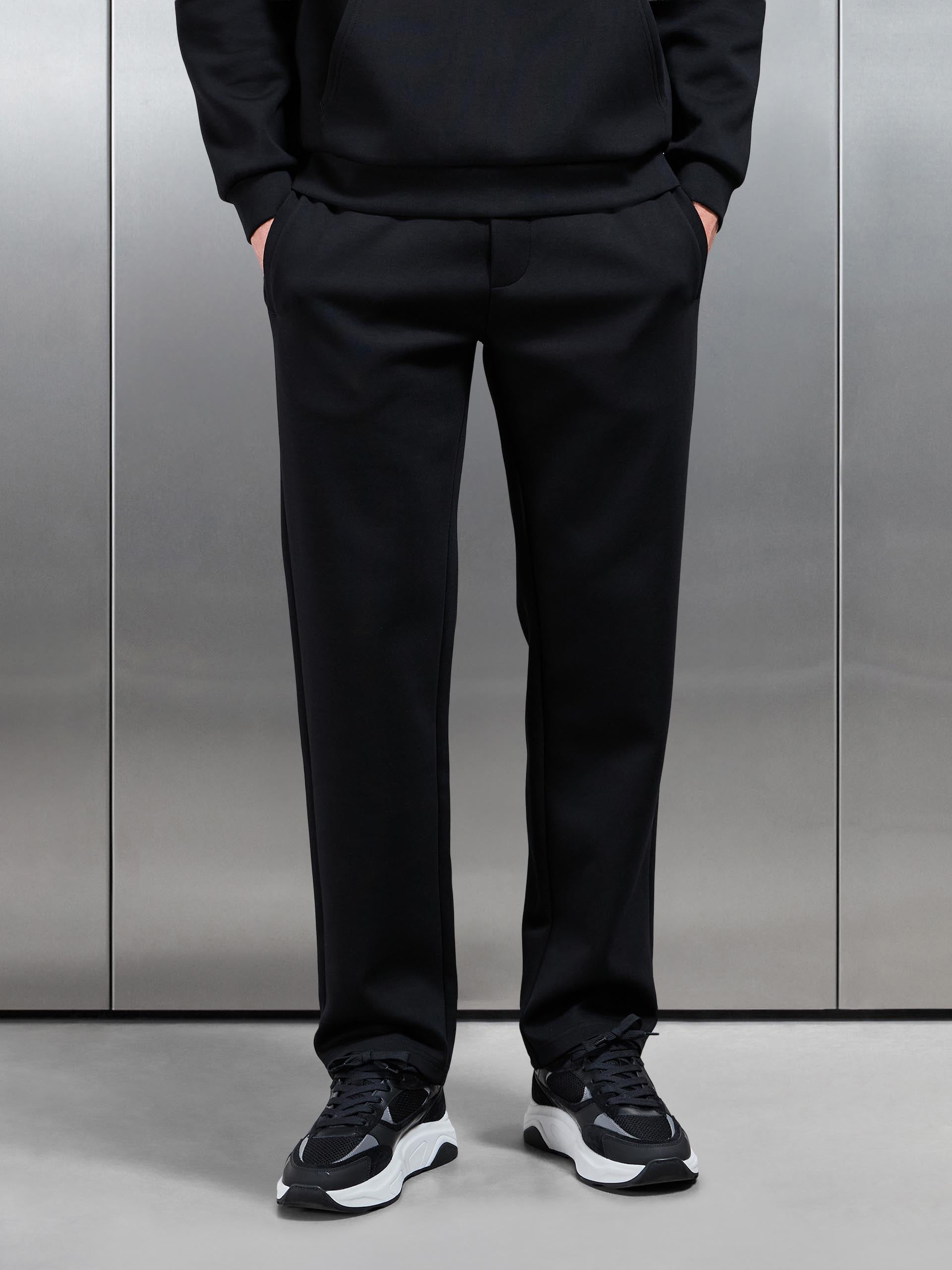 Interlock Jersey Straight Leg Jogger in Black