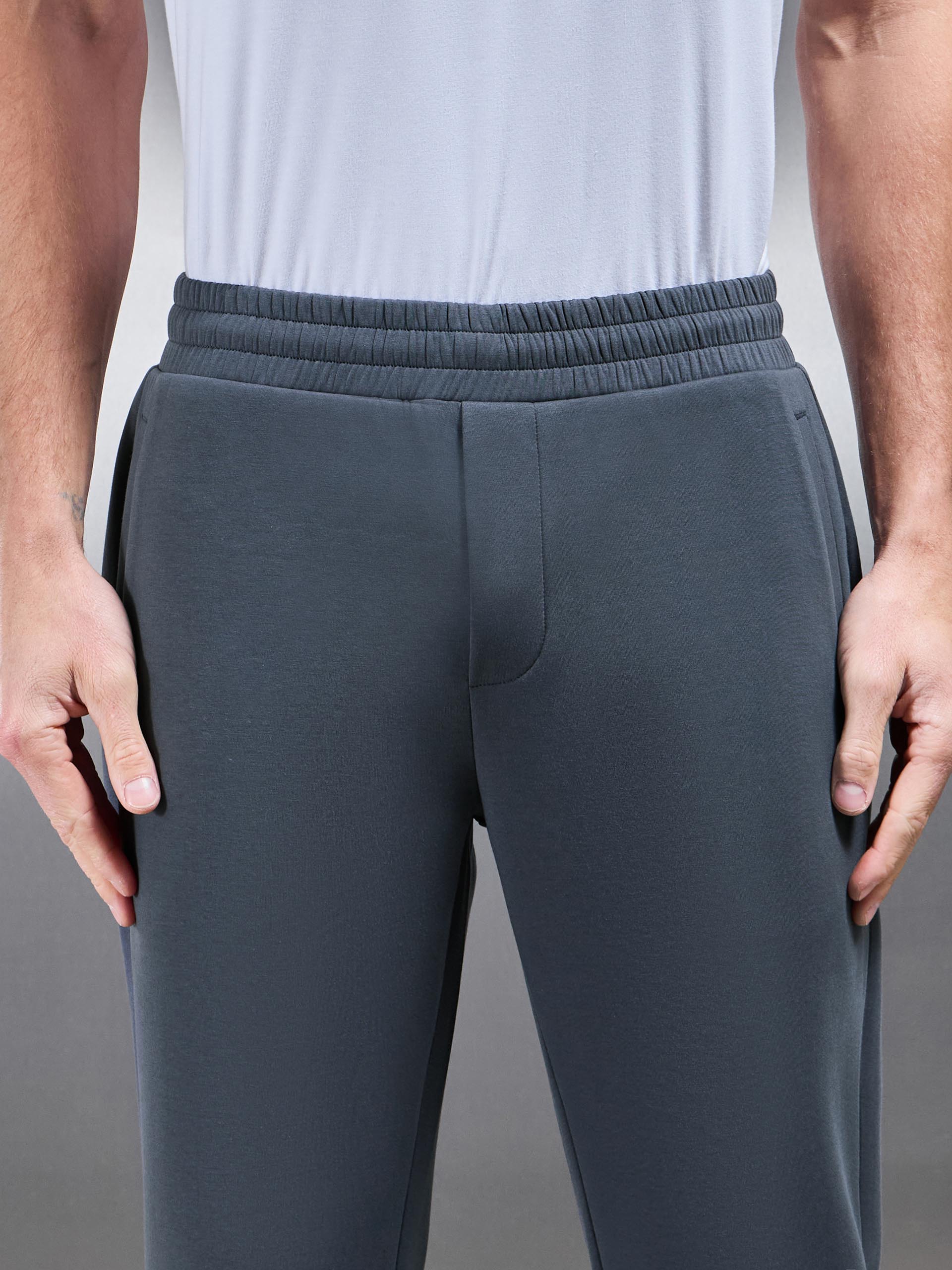 Interlock Jersey Straight Leg Jogger in Slate Blue