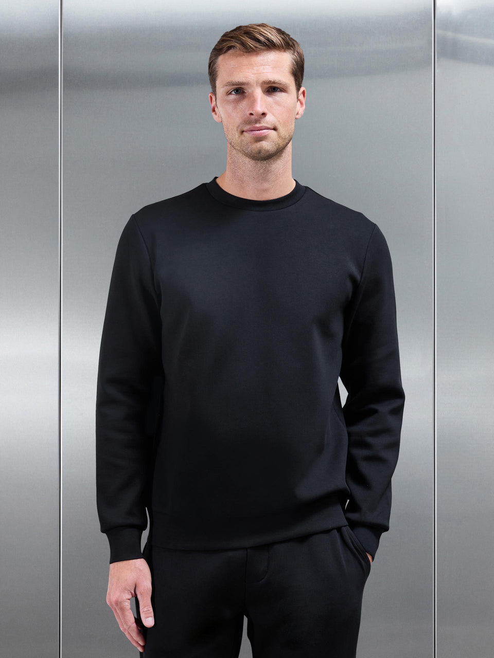 Interlock Jersey Sweatshirt in Black