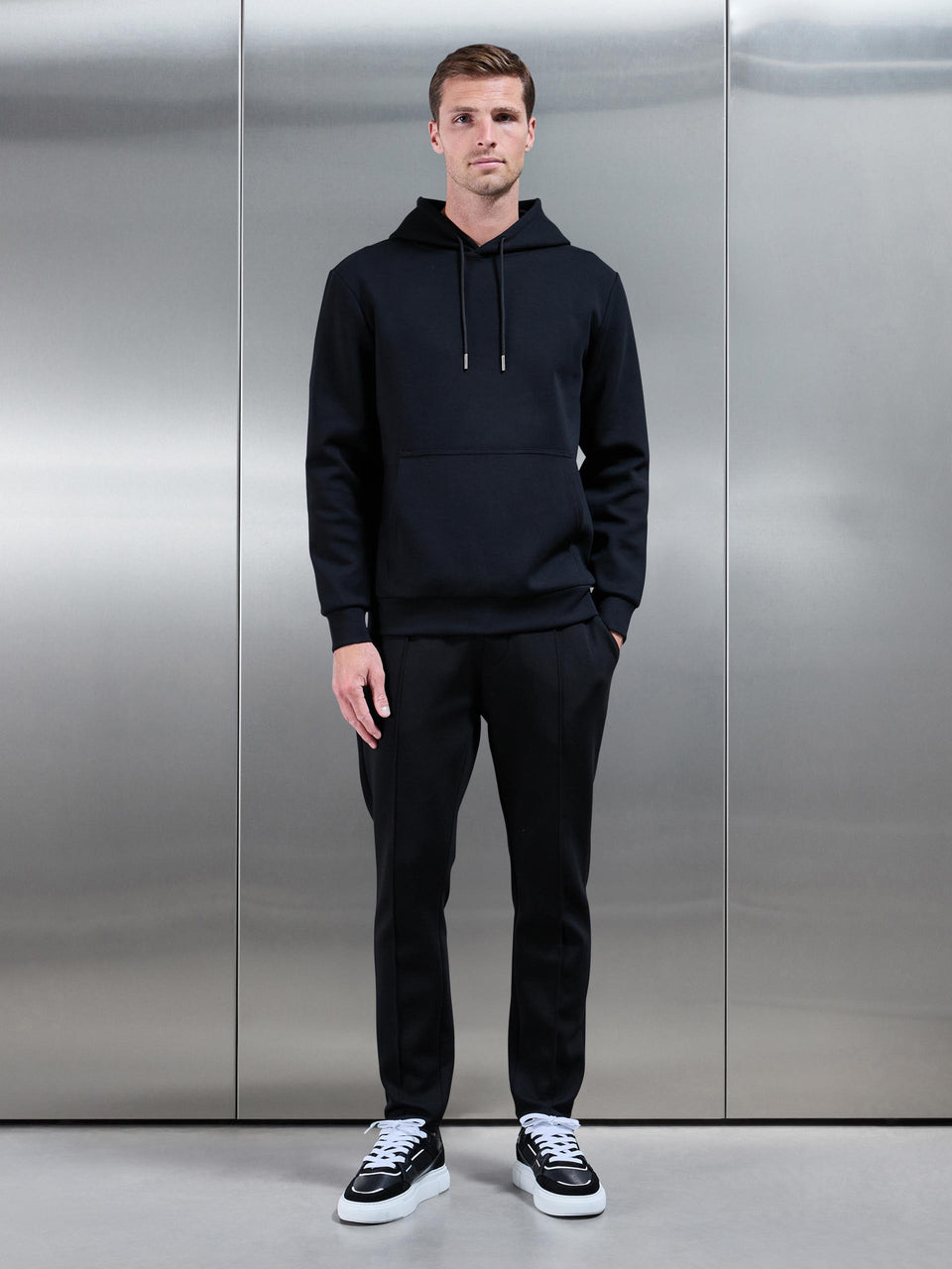 Interlock Jersey Tapered Jogger in Black