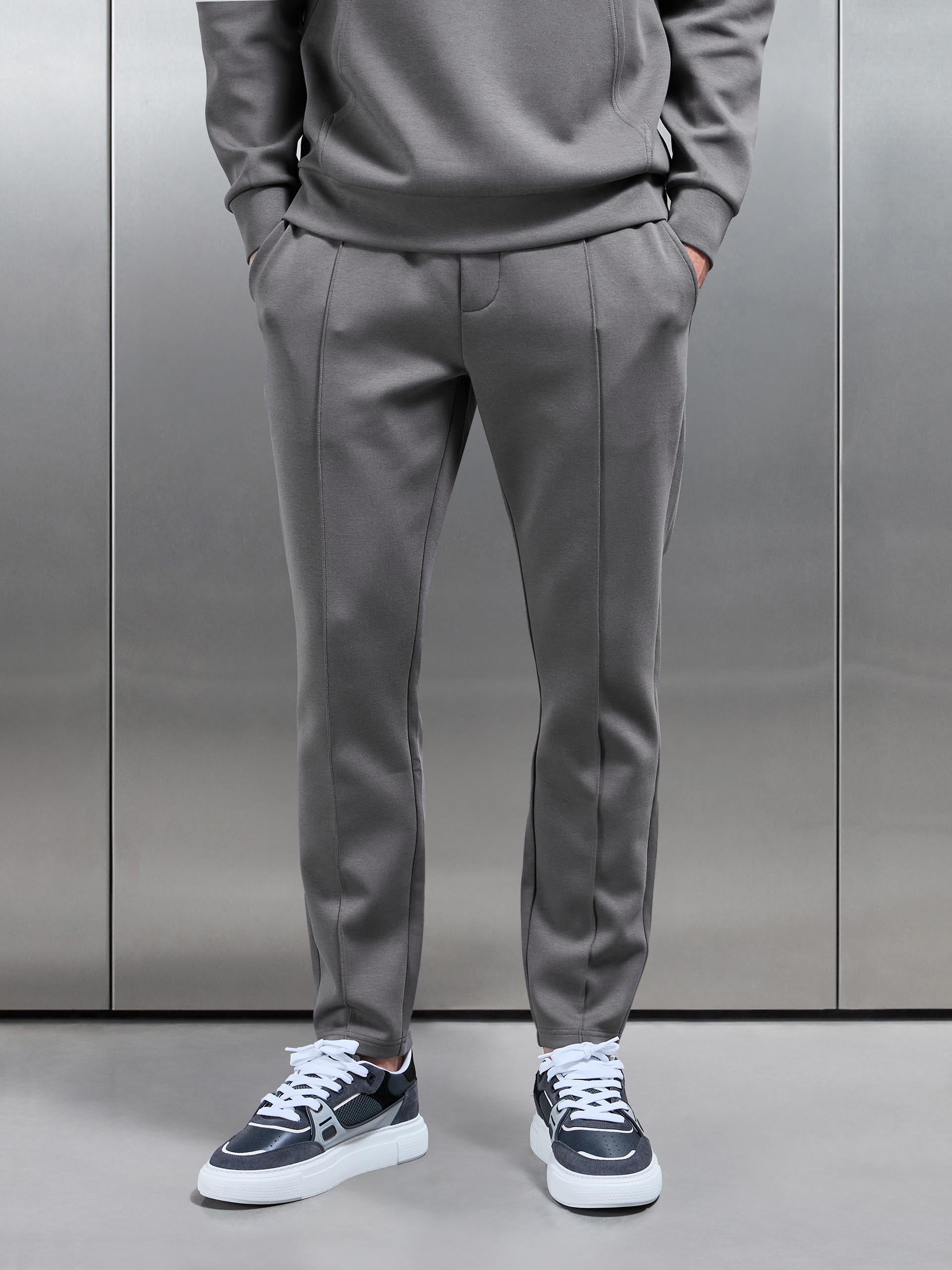 Interlock Jersey Tapered Jogger in Charcoal
