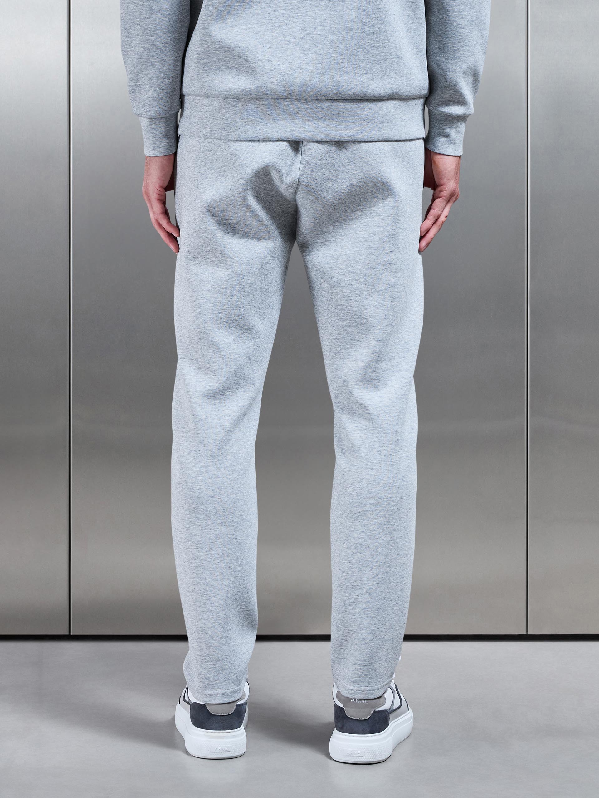 Interlock Jersey Tapered Jogger in Marl Grey