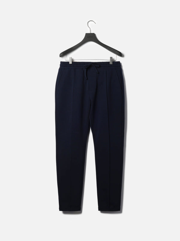 Interlock Jersey Tapered Jogger in Navy