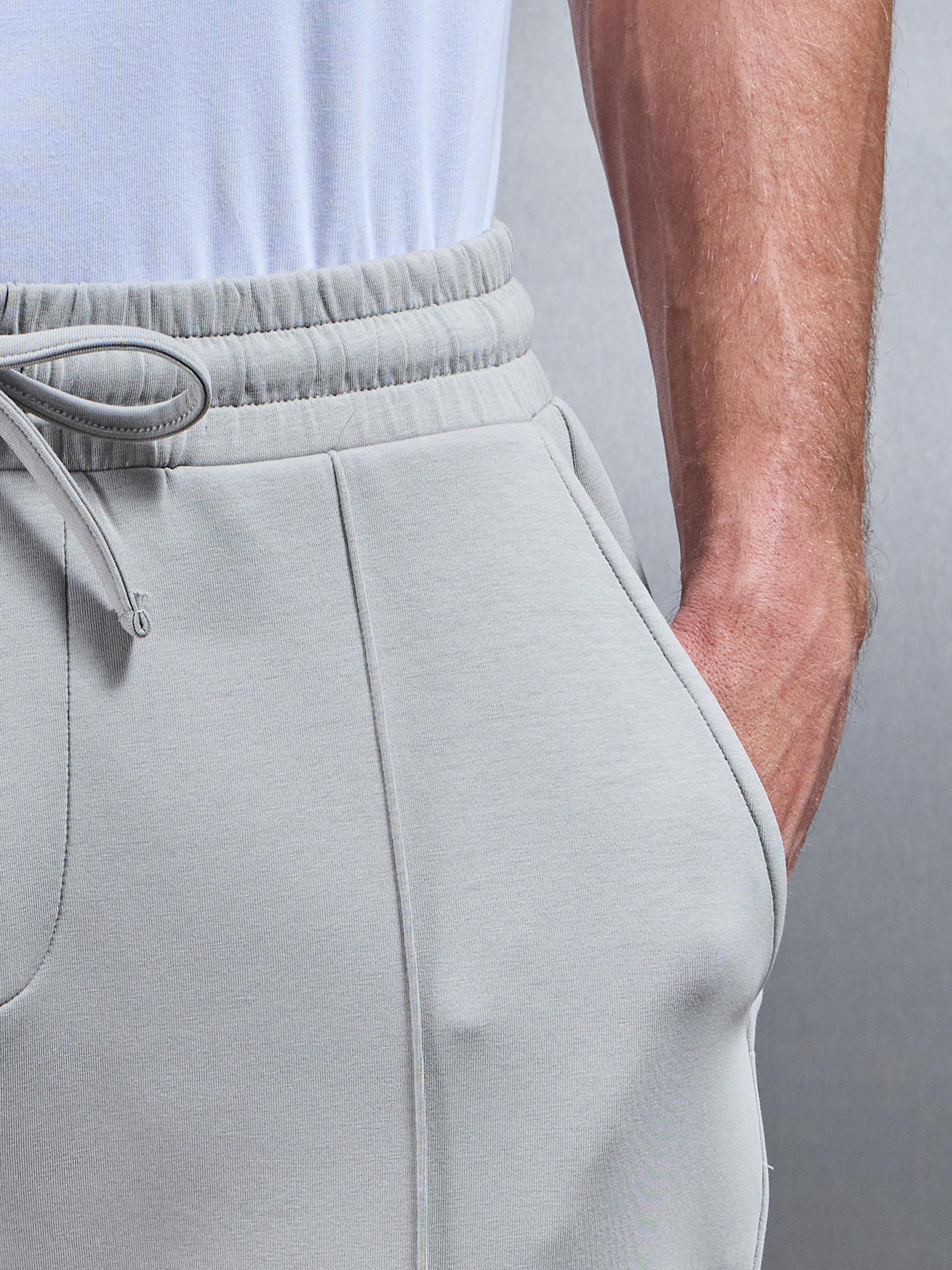Interlock Jersey Tapered Jogger in Stone