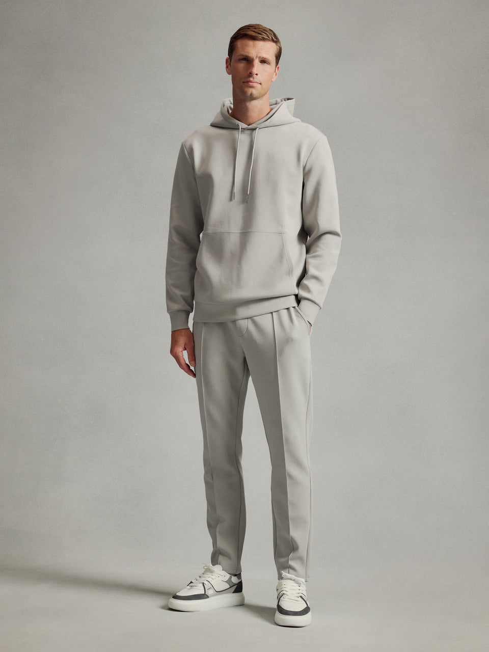 Interlock Jersey Tapered Jogger in Stone