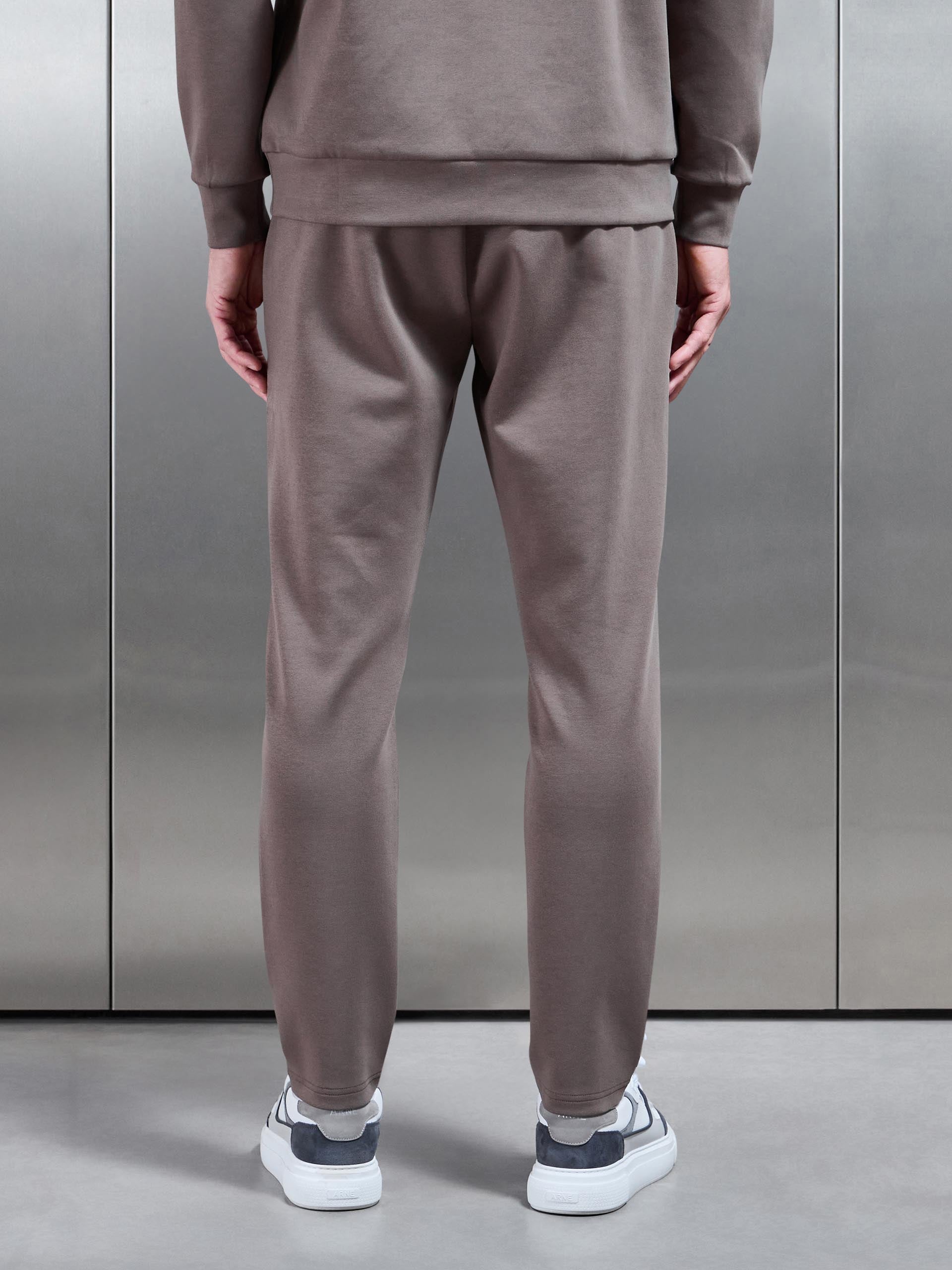 Interlock Jersey Tapered Jogger in Taupe