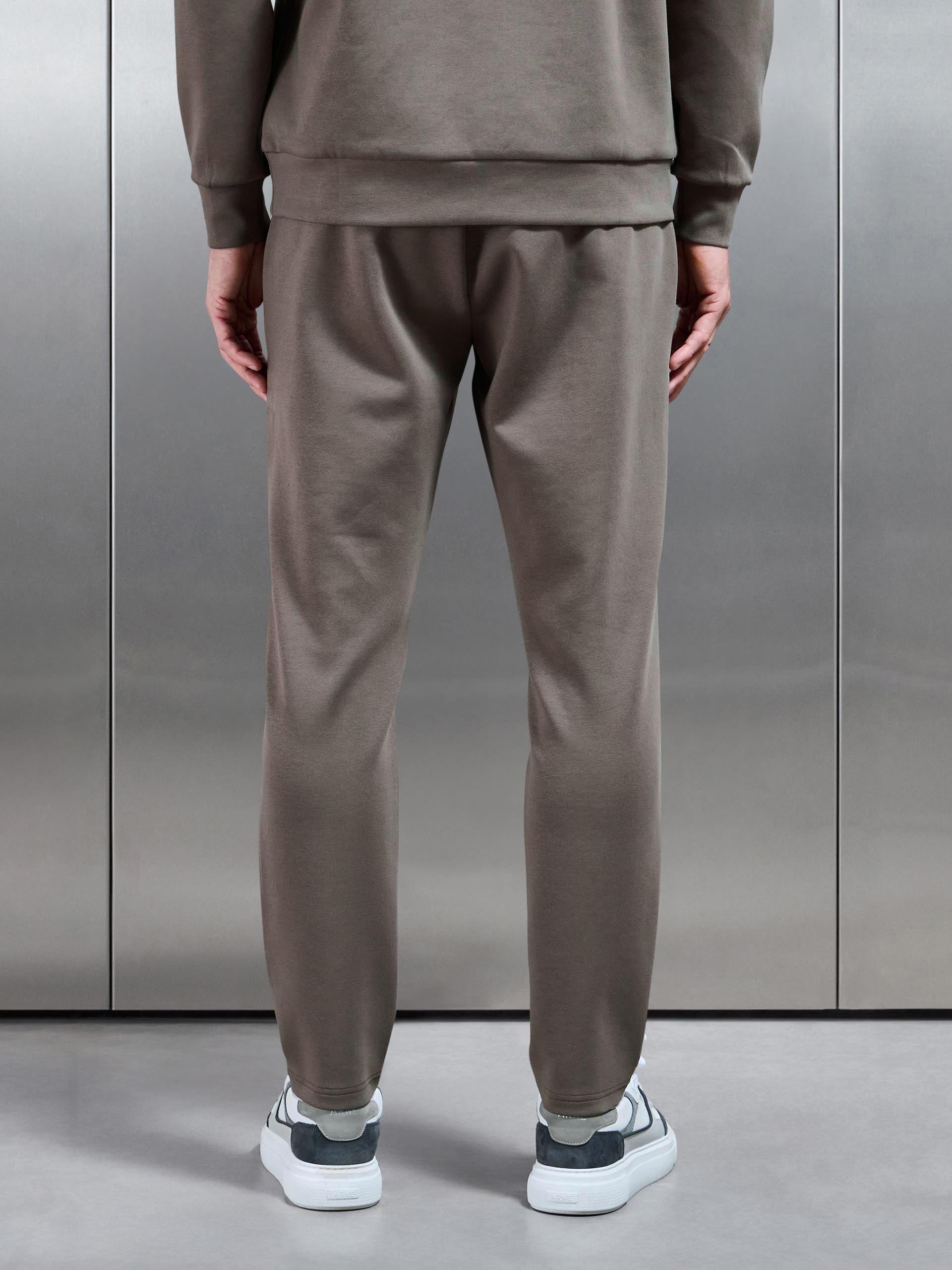 Interlock Jersey Tapered Jogger in Taupe