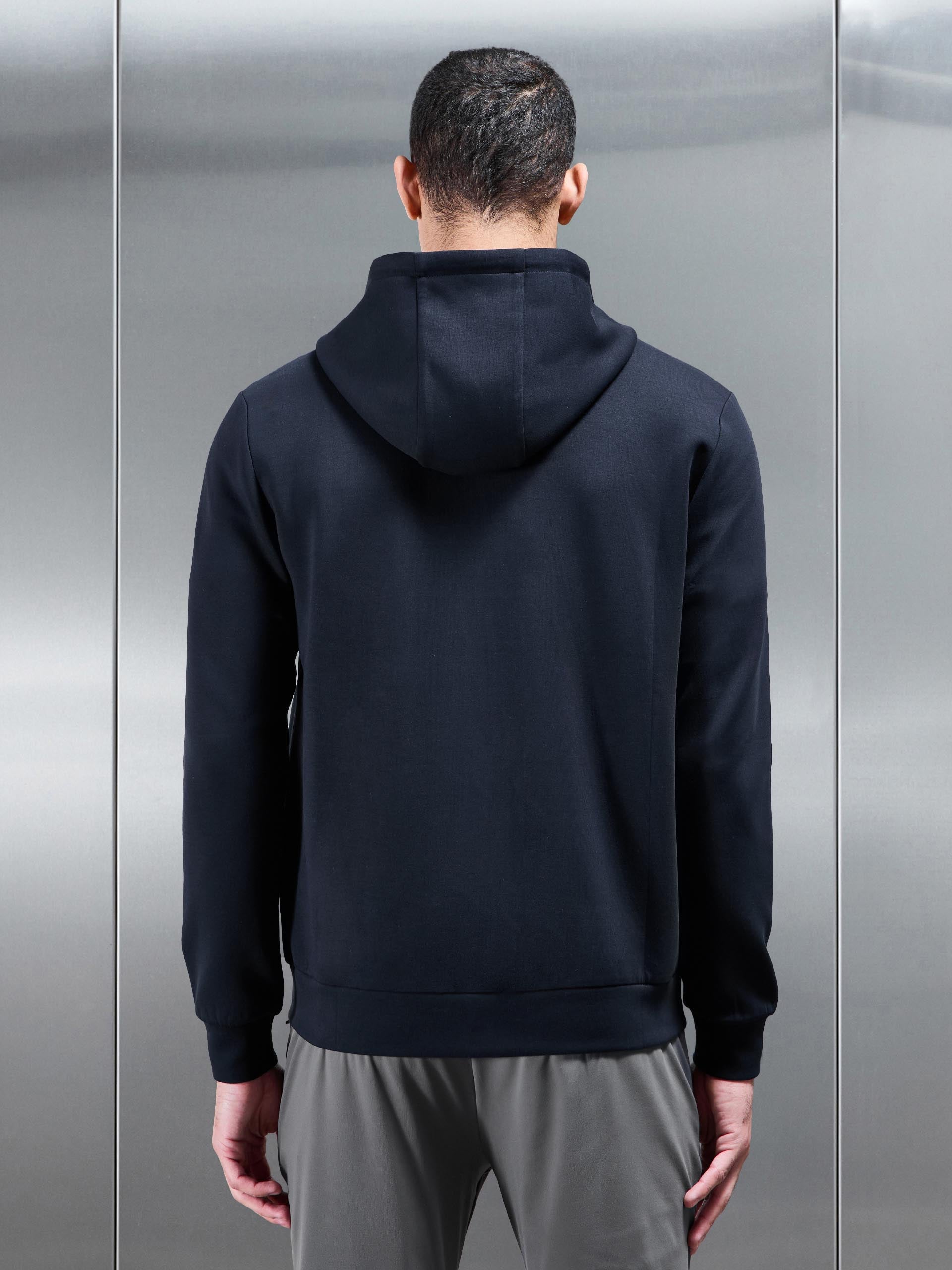 Interlock Jersey Technical Zip Hoodie in Navy
