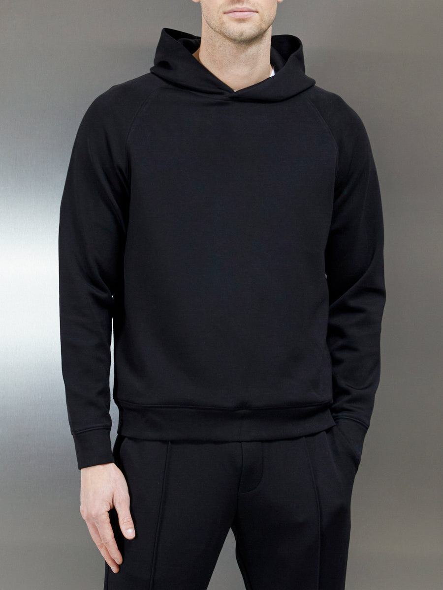 Interlock Neoprene Hoodie in Black