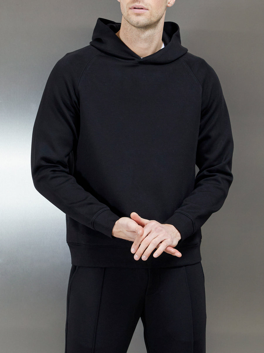 Interlock Neoprene Hoodie in Black