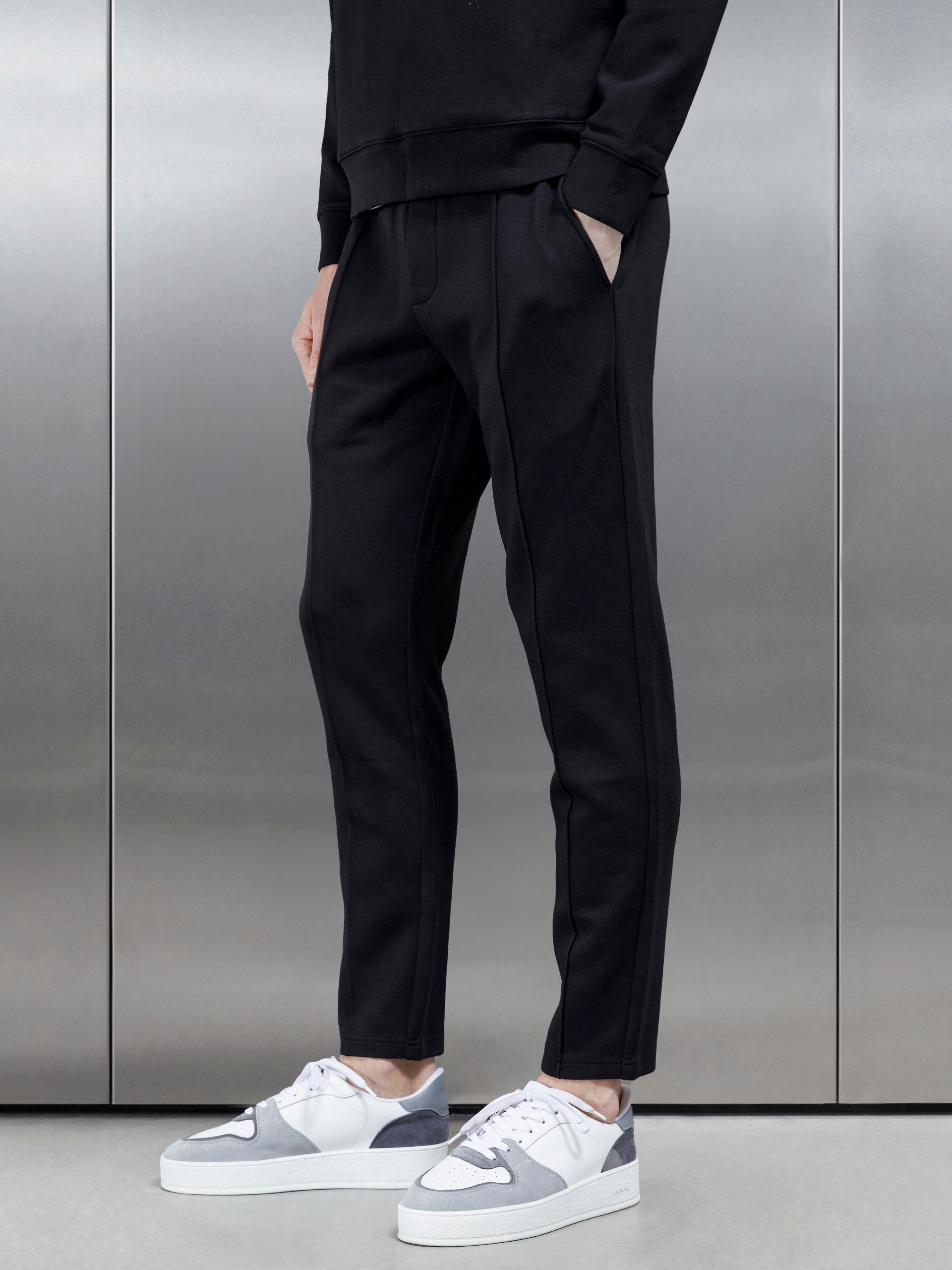 Interlock Neoprene Tapered Jogger in Black