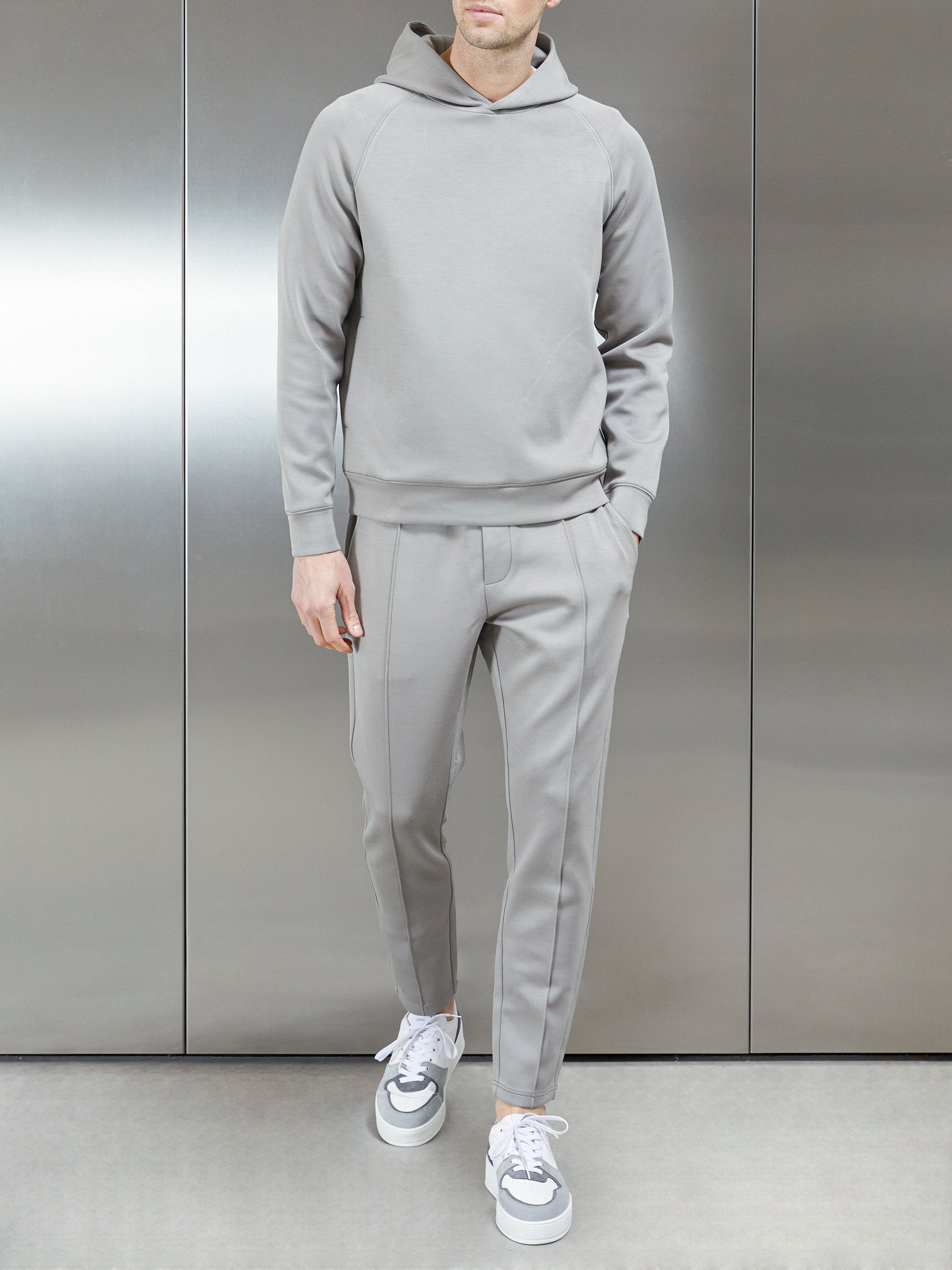 Interlock Neoprene Tapered Jogger in Stone