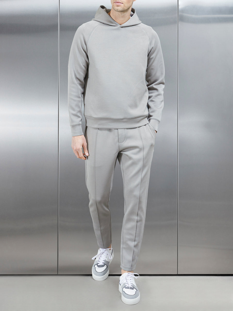 Interlock Neoprene Tapered Jogger in Stone