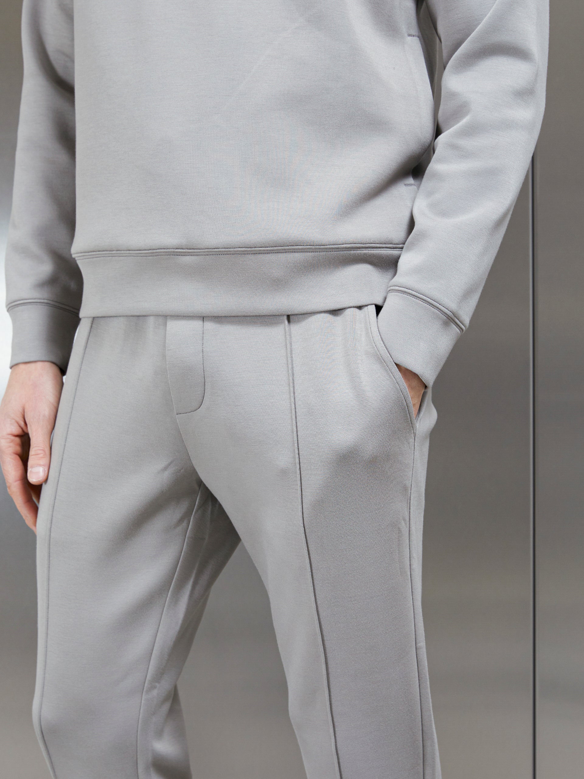 Interlock Neoprene Tapered Jogger in Stone