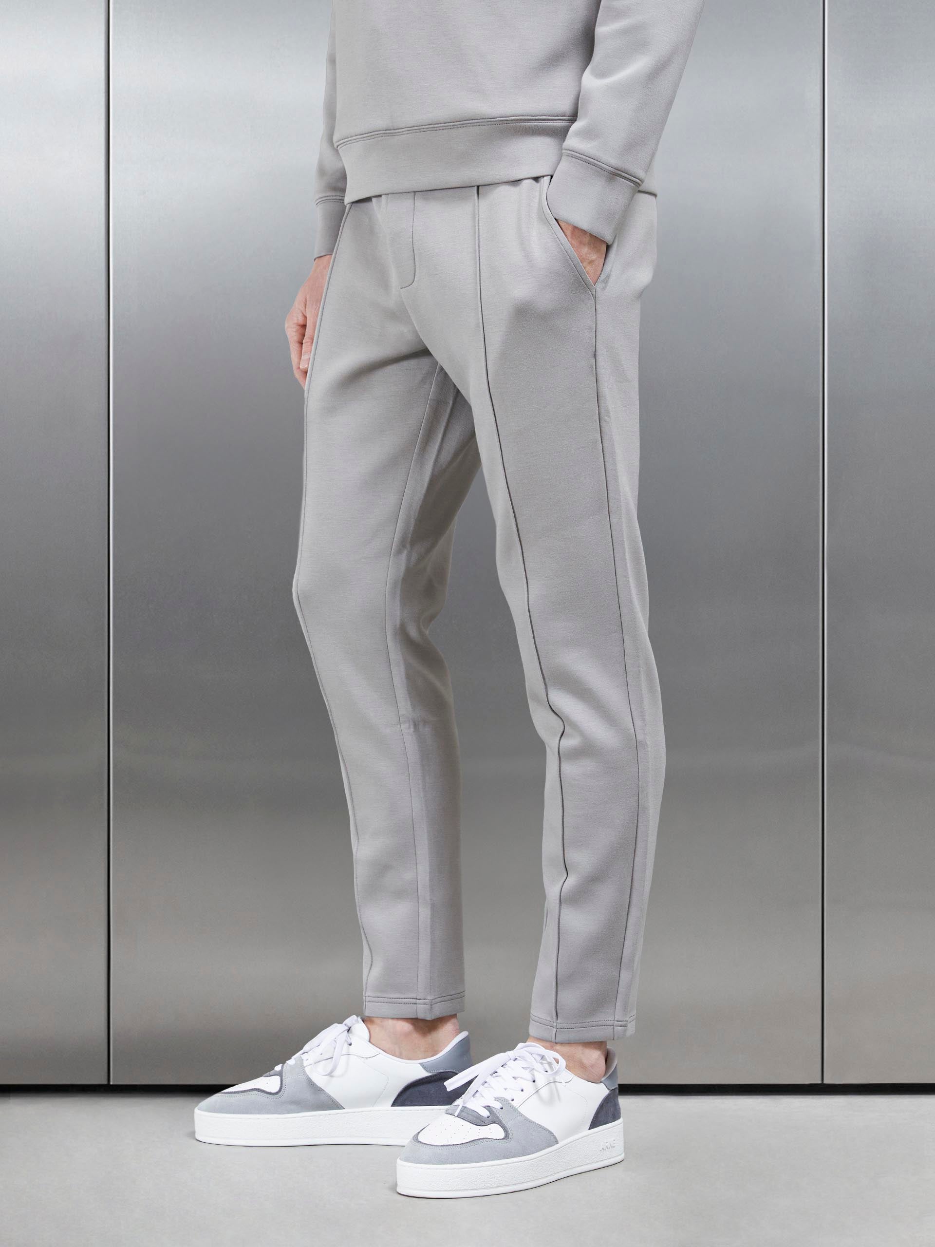 Interlock Neoprene Tapered Jogger in Stone
