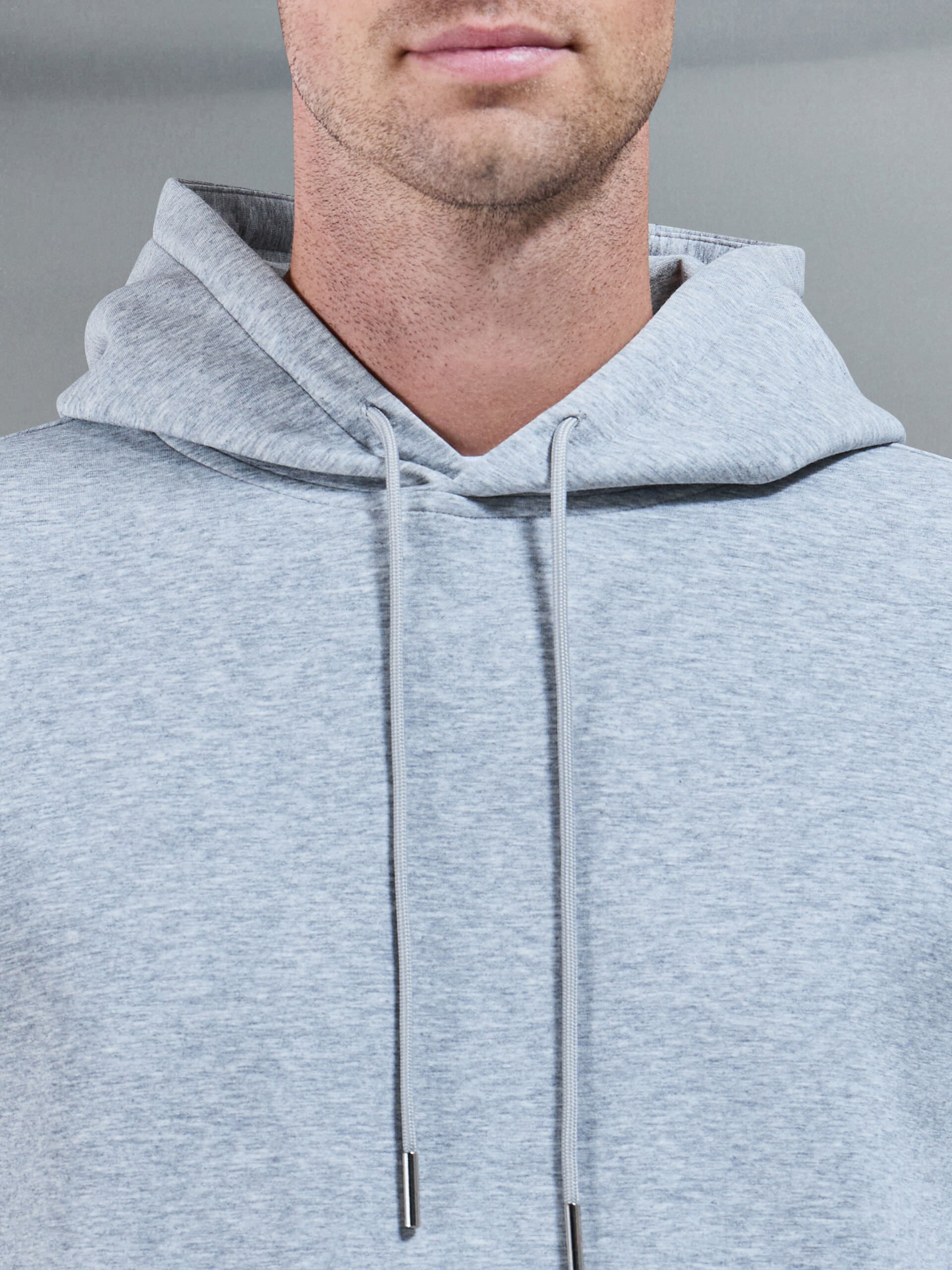 Interlock Jersey Hoodie in Marl Grey