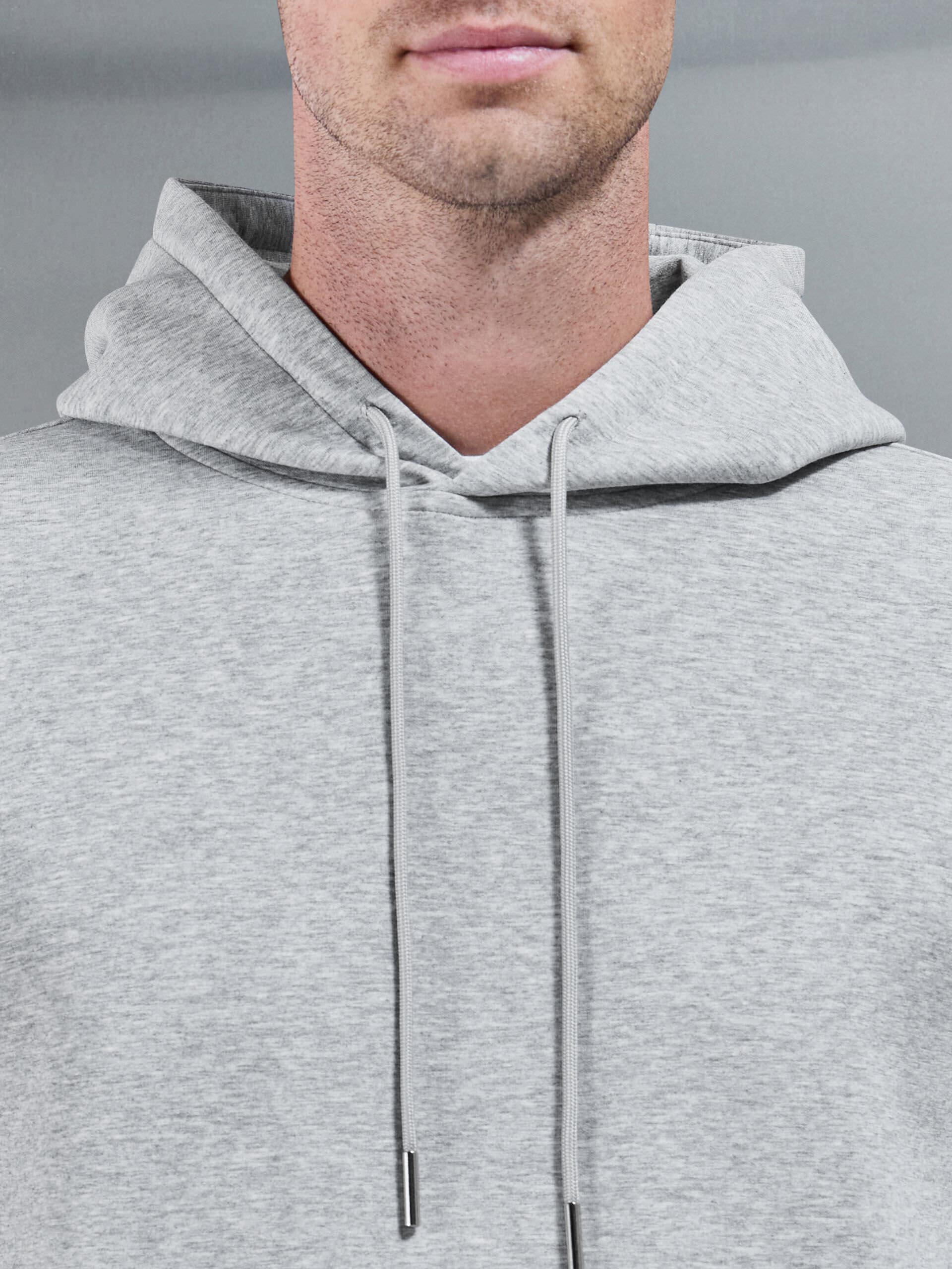 Interlock Jersey Hoodie in Marl Grey
