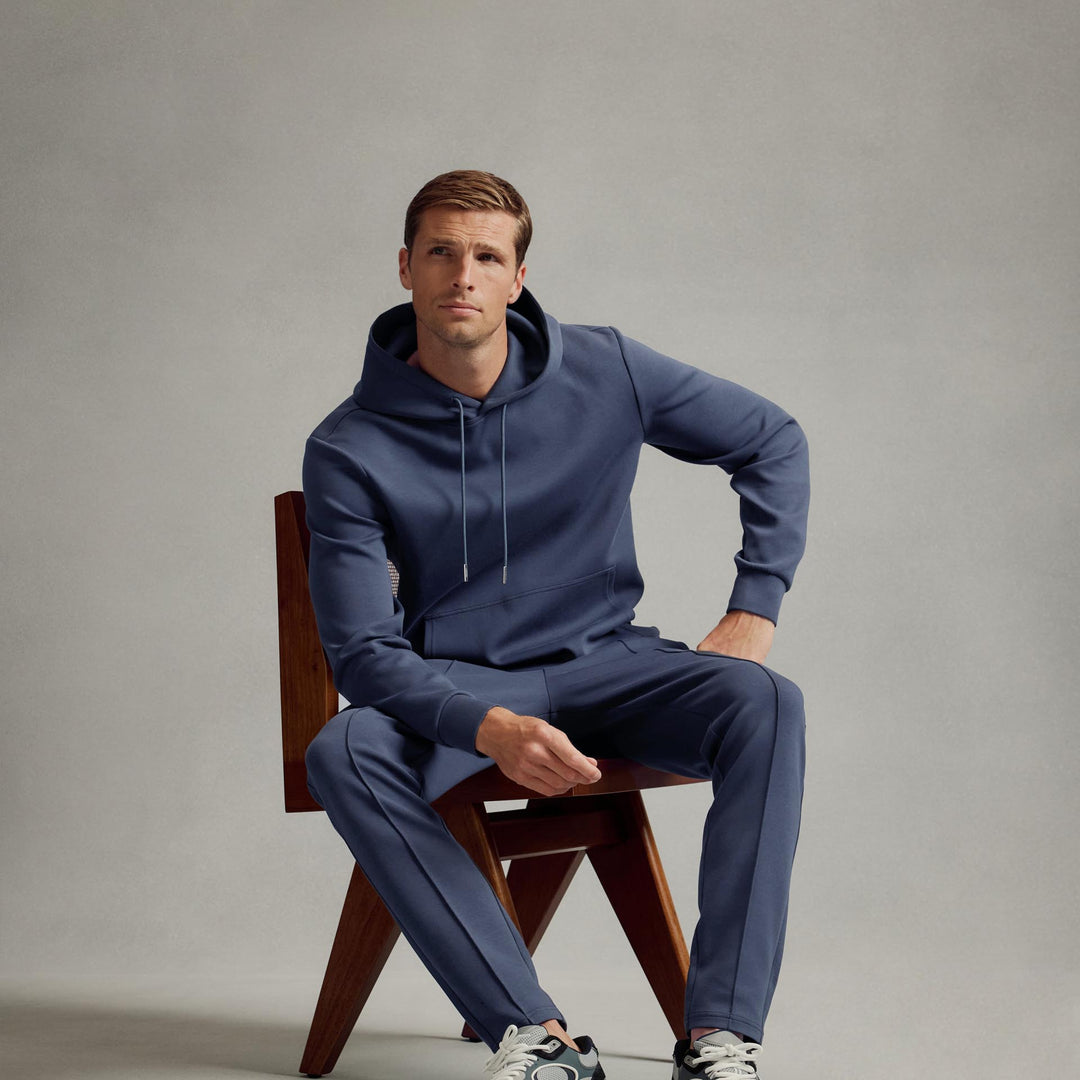 Interlock Jersey Tapered Jogger in Slate Blue
