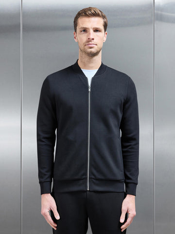 Interlock Jersey Bomber Jacket in Black