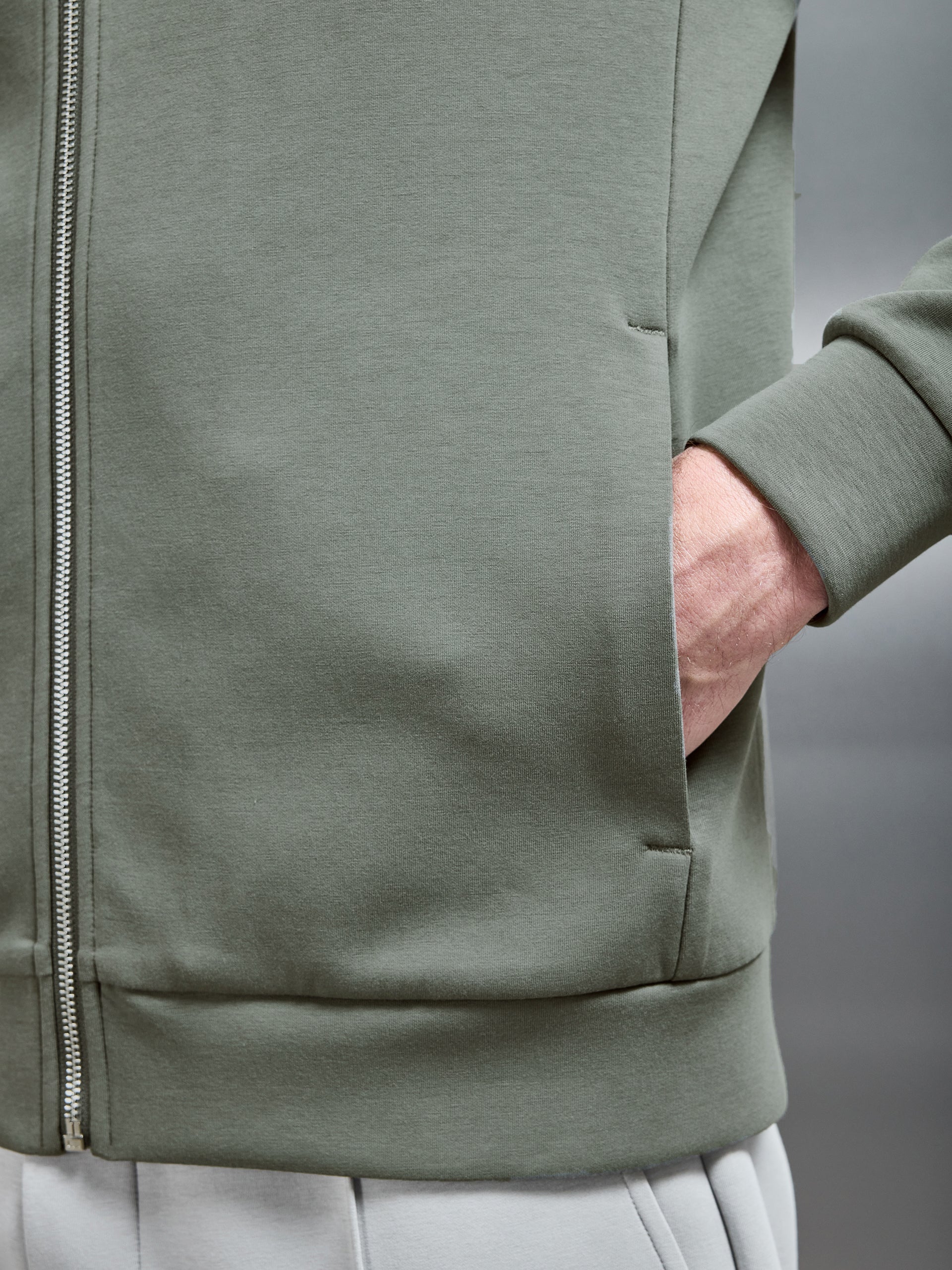 Interlock Jersey Bomber Jacket in Sage