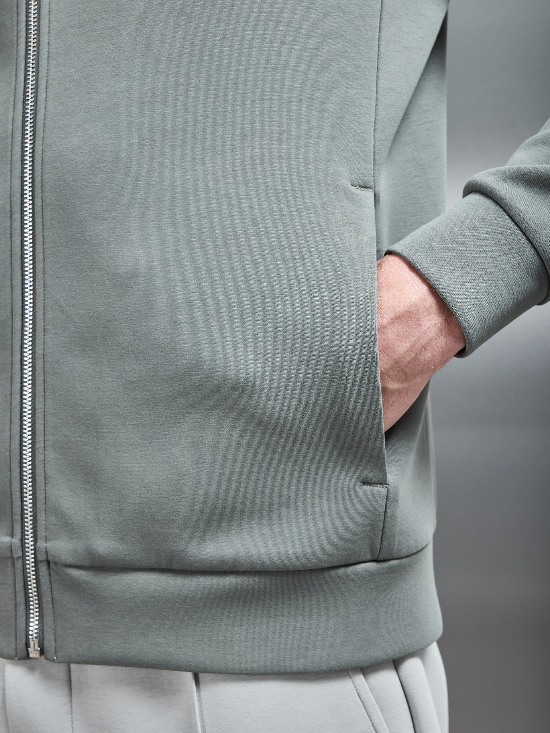 Interlock Jersey Bomber Jacket in Sage