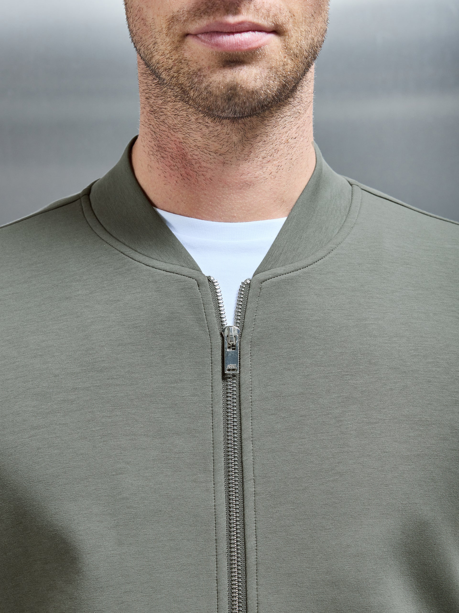 Interlock Jersey Bomber Jacket in Sage