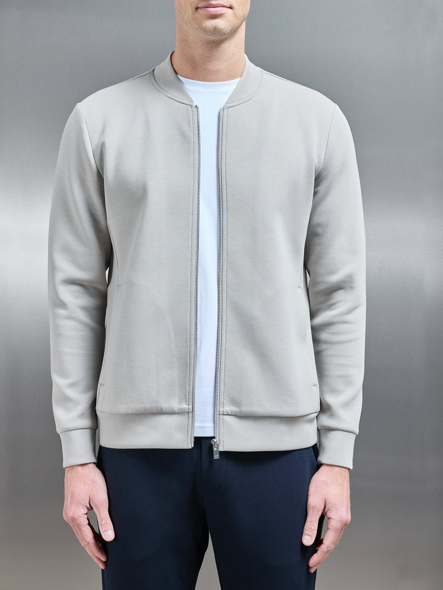 Interlock Jersey Bomber Jacket in Stone