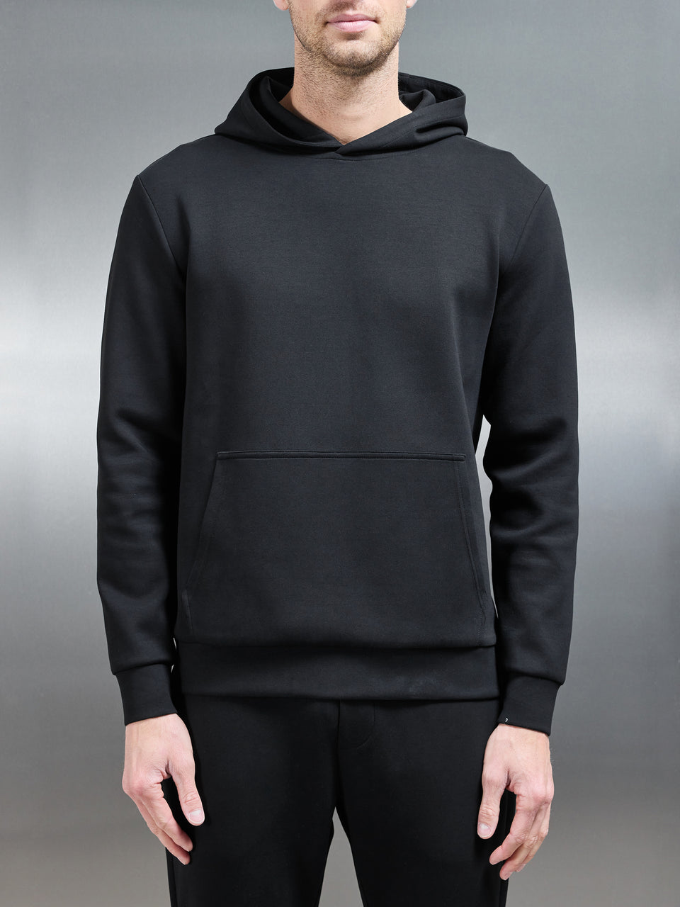 Interlock Jersey Essential Hoodie in Black