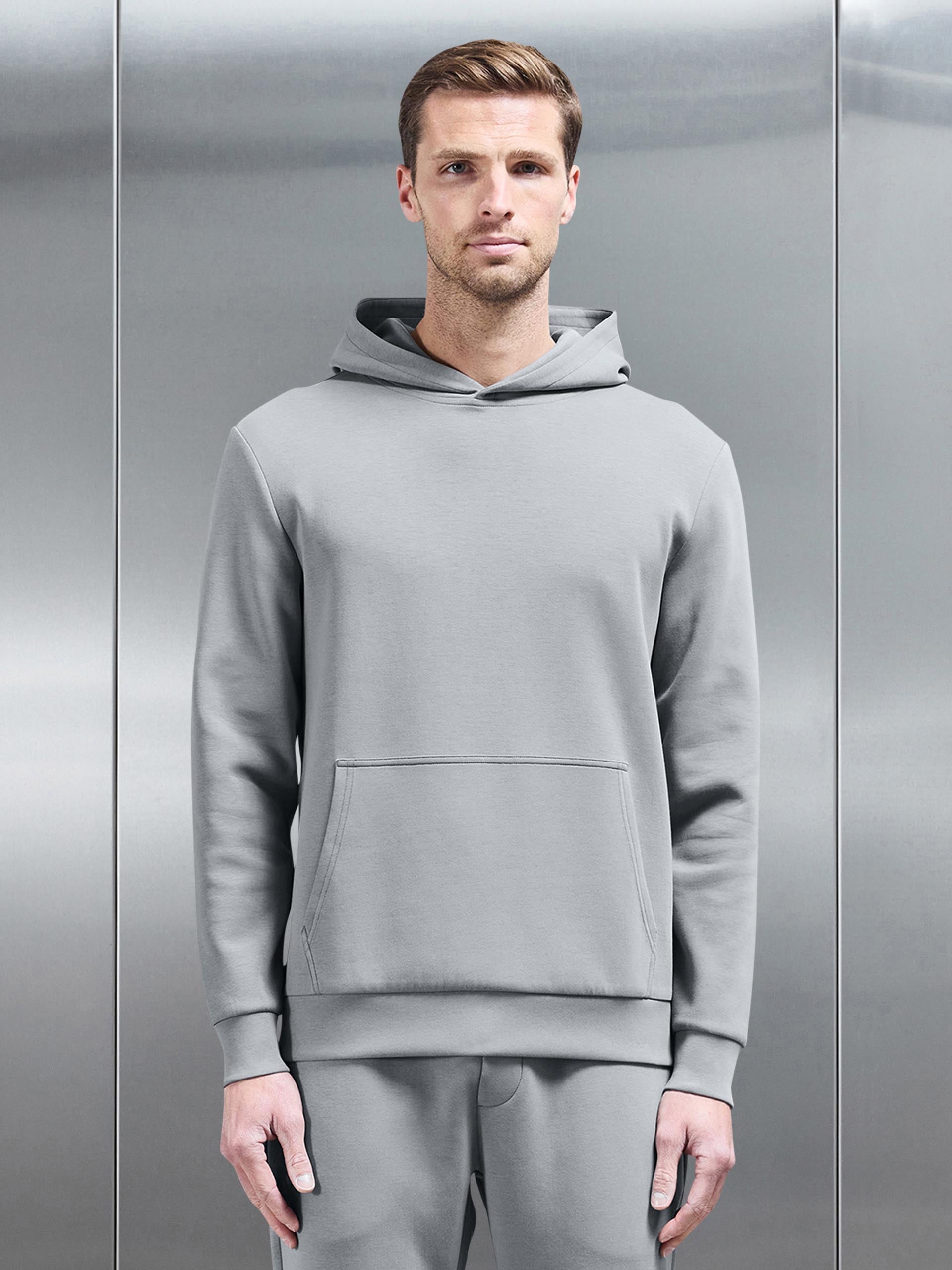 Interlock Jersey Essential Hoodie in Grey