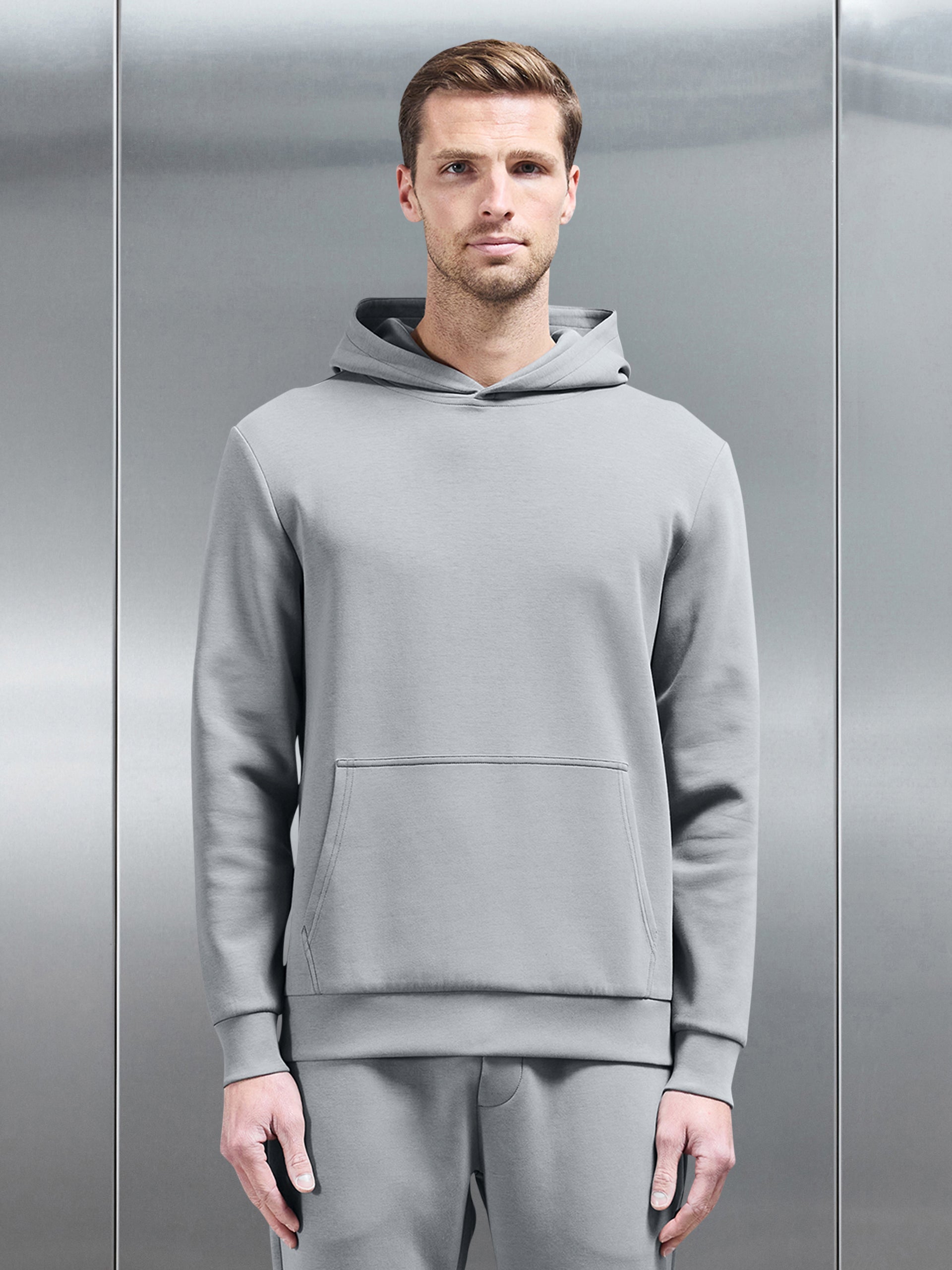 Interlock Jersey Essential Hoodie in Grey