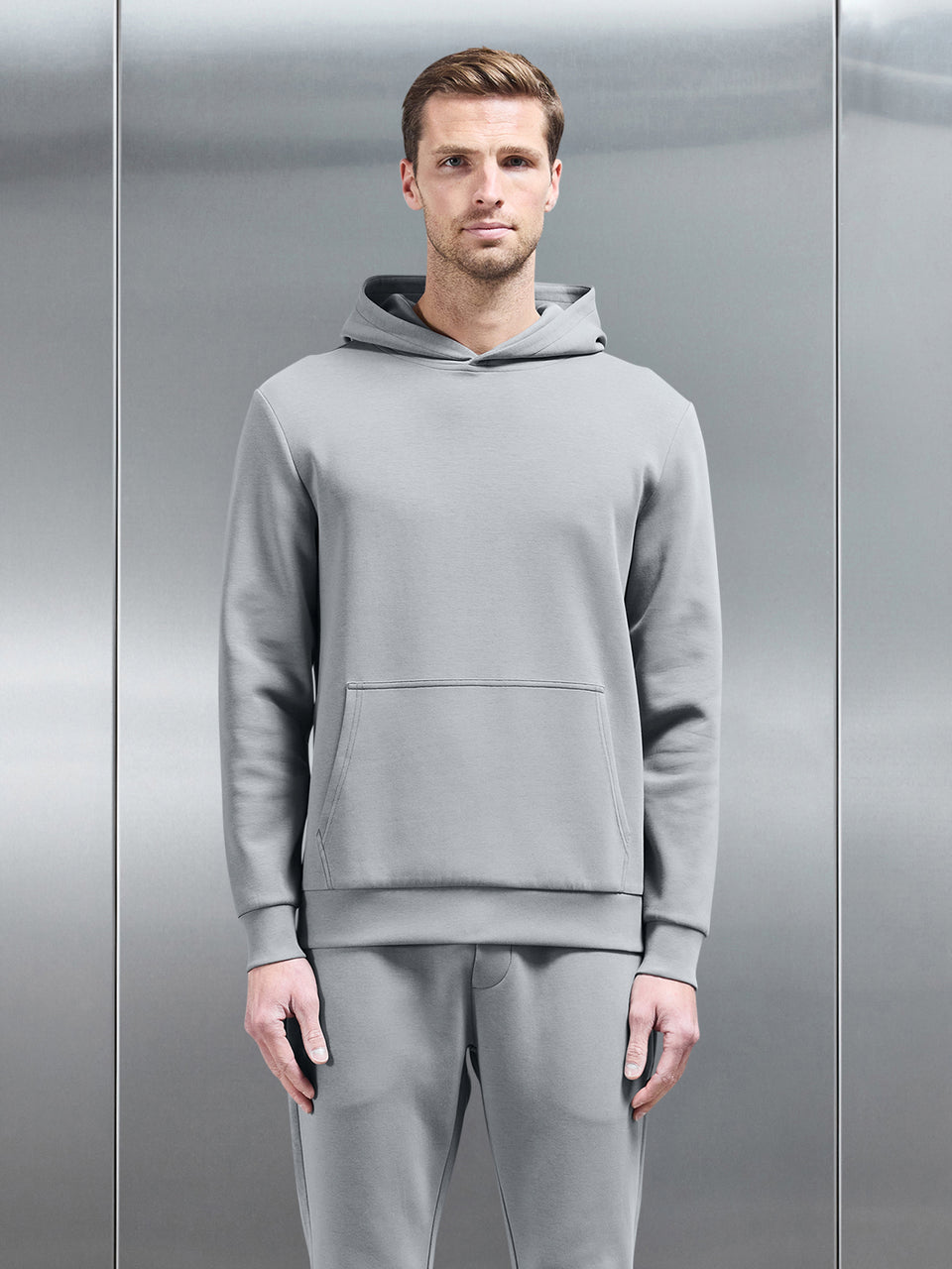 Interlock Jersey Essential Hoodie in Grey