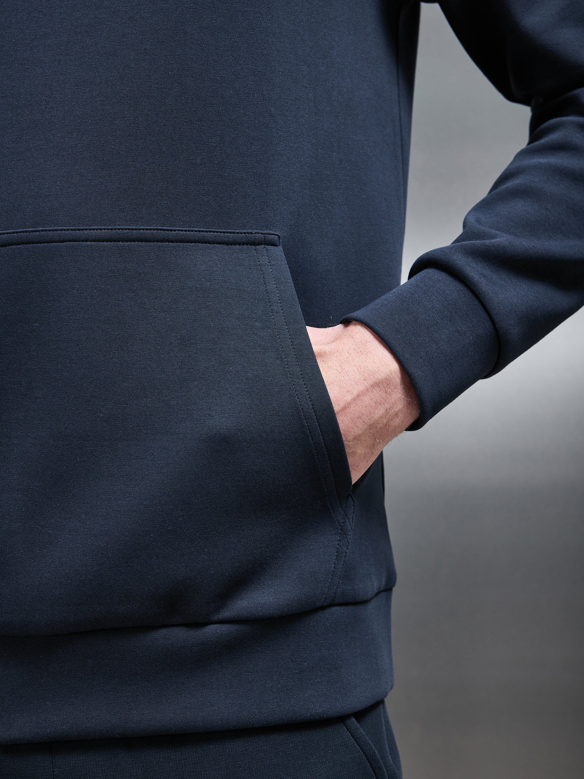 Interlock Jersey Essential Hoodie in Navy