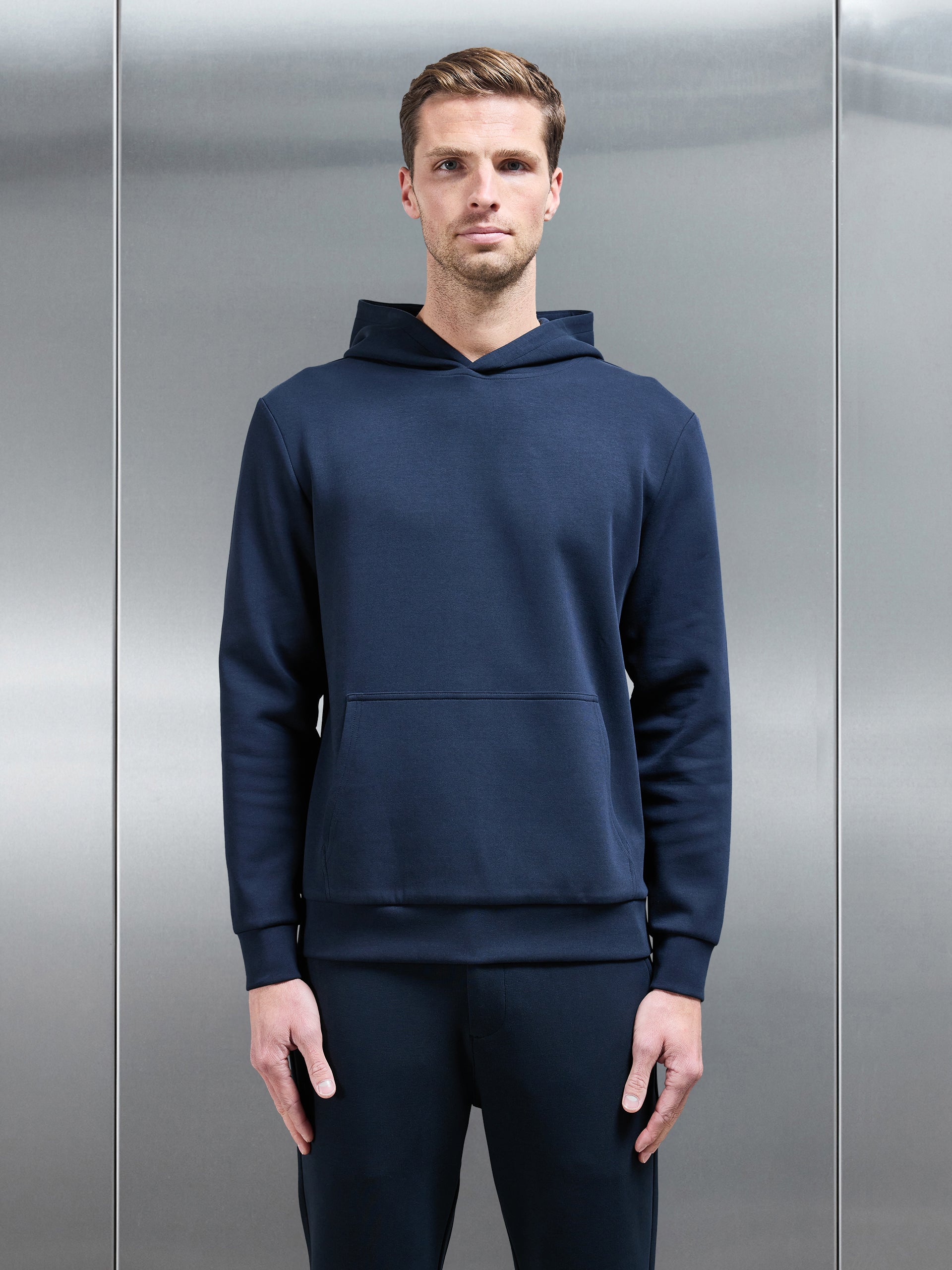 Interlock Jersey Essential Hoodie in Navy