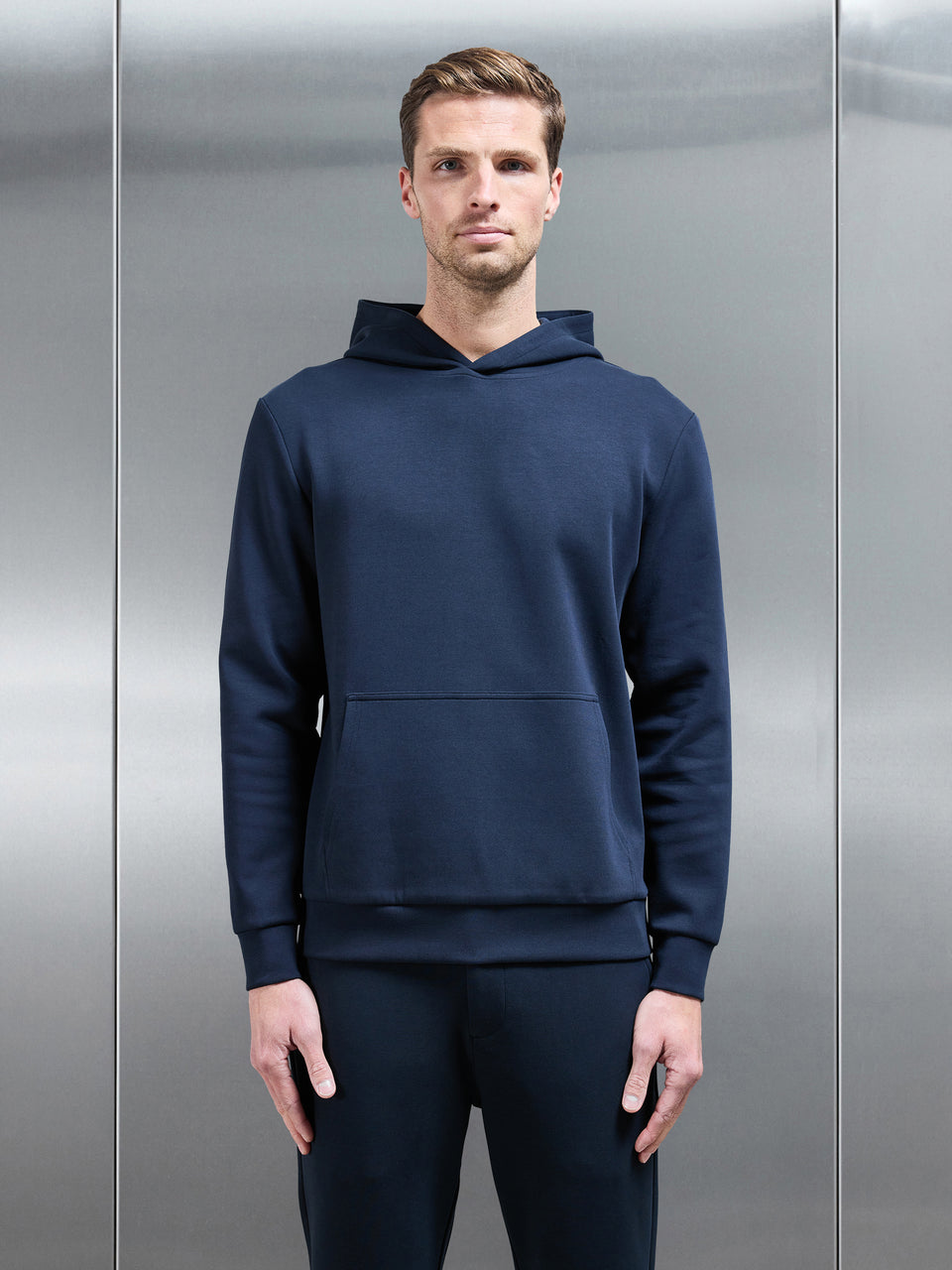 Interlock Jersey Essential Hoodie in Navy