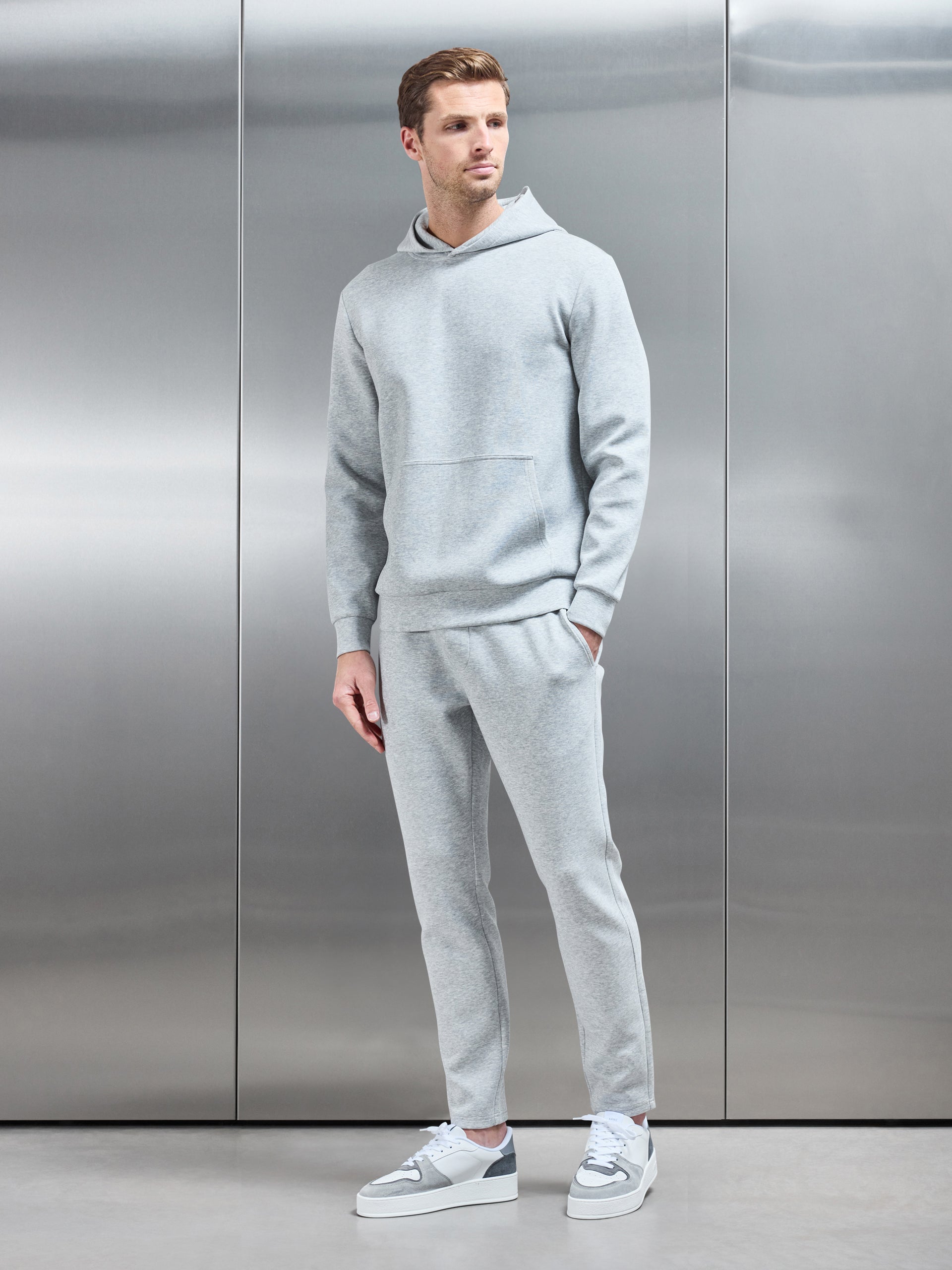 Interlock Jersey Essential Jogger in Marl Grey