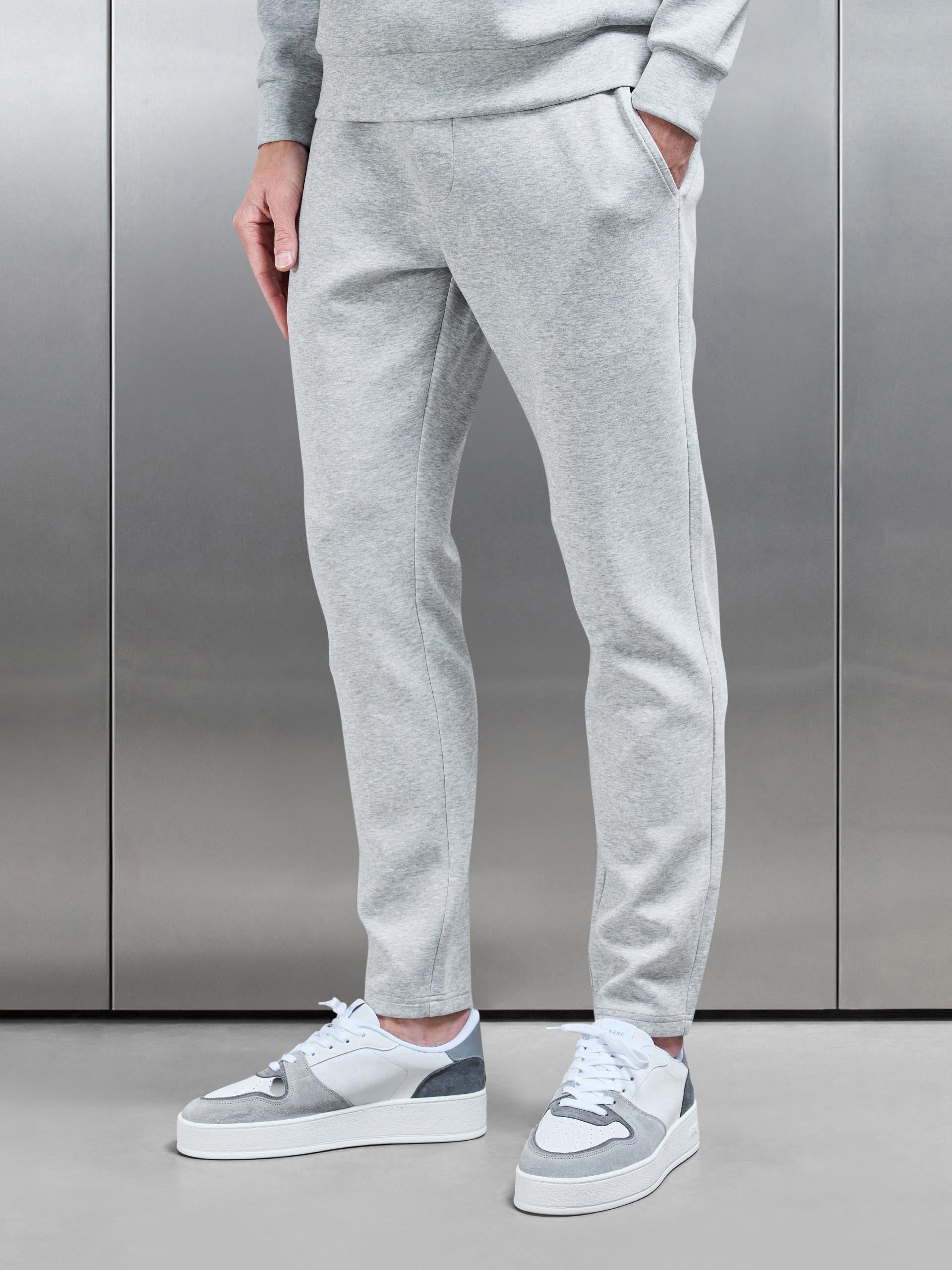 Interlock Jersey Essential Jogger in Marl Grey