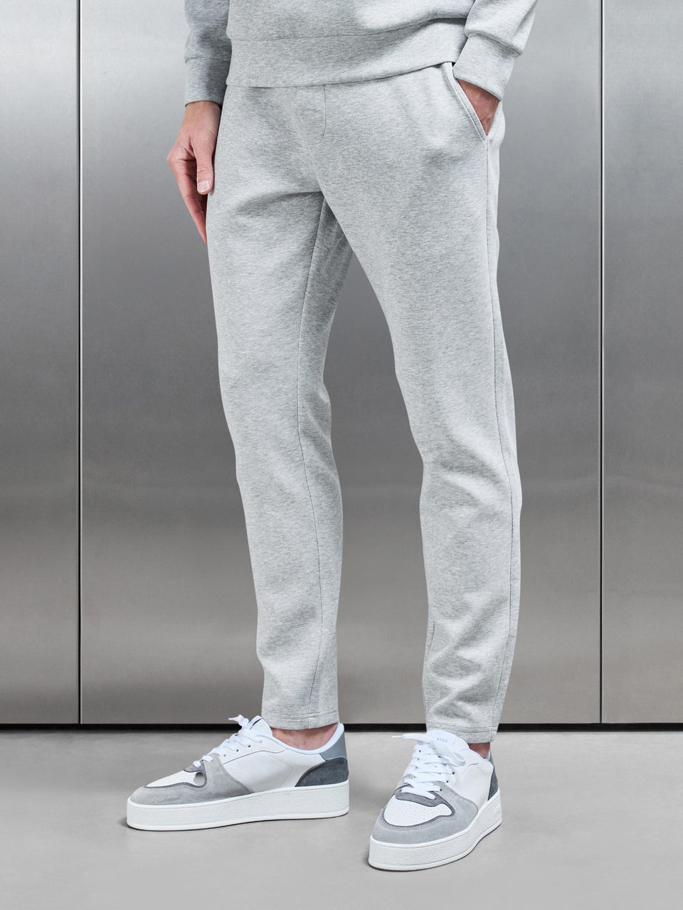 Interlock Jersey Essential Jogger in Marl Grey