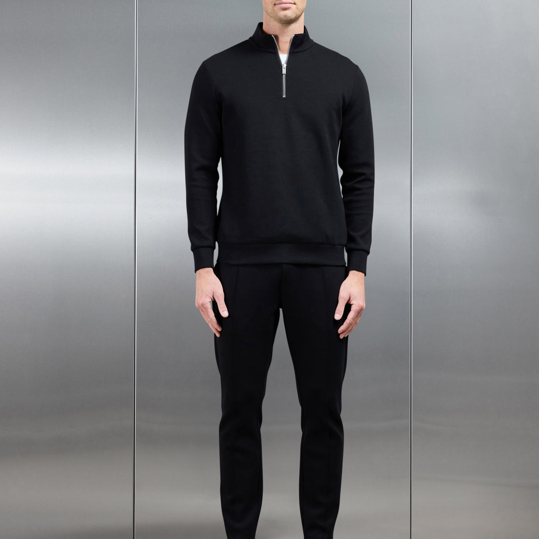Interlock Jersey Half Zip in Black