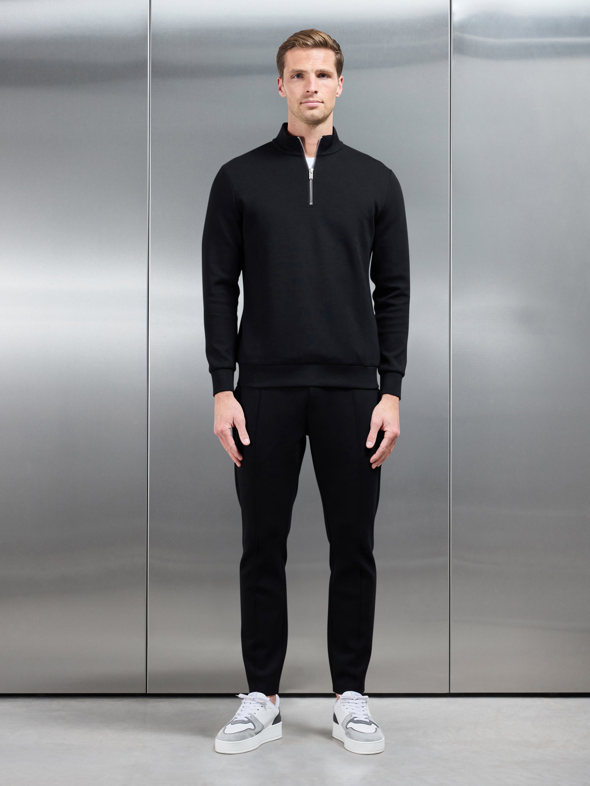 Interlock Jersey Half Zip in Black