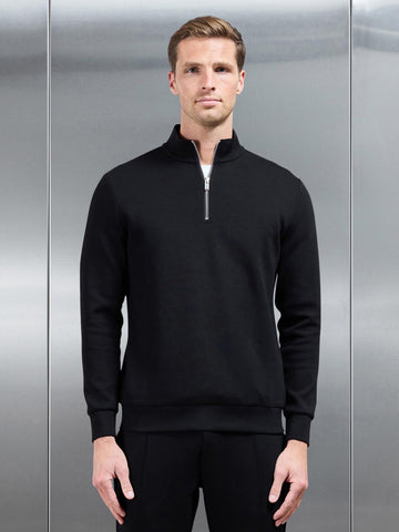 Interlock Jersey Half Zip in Black