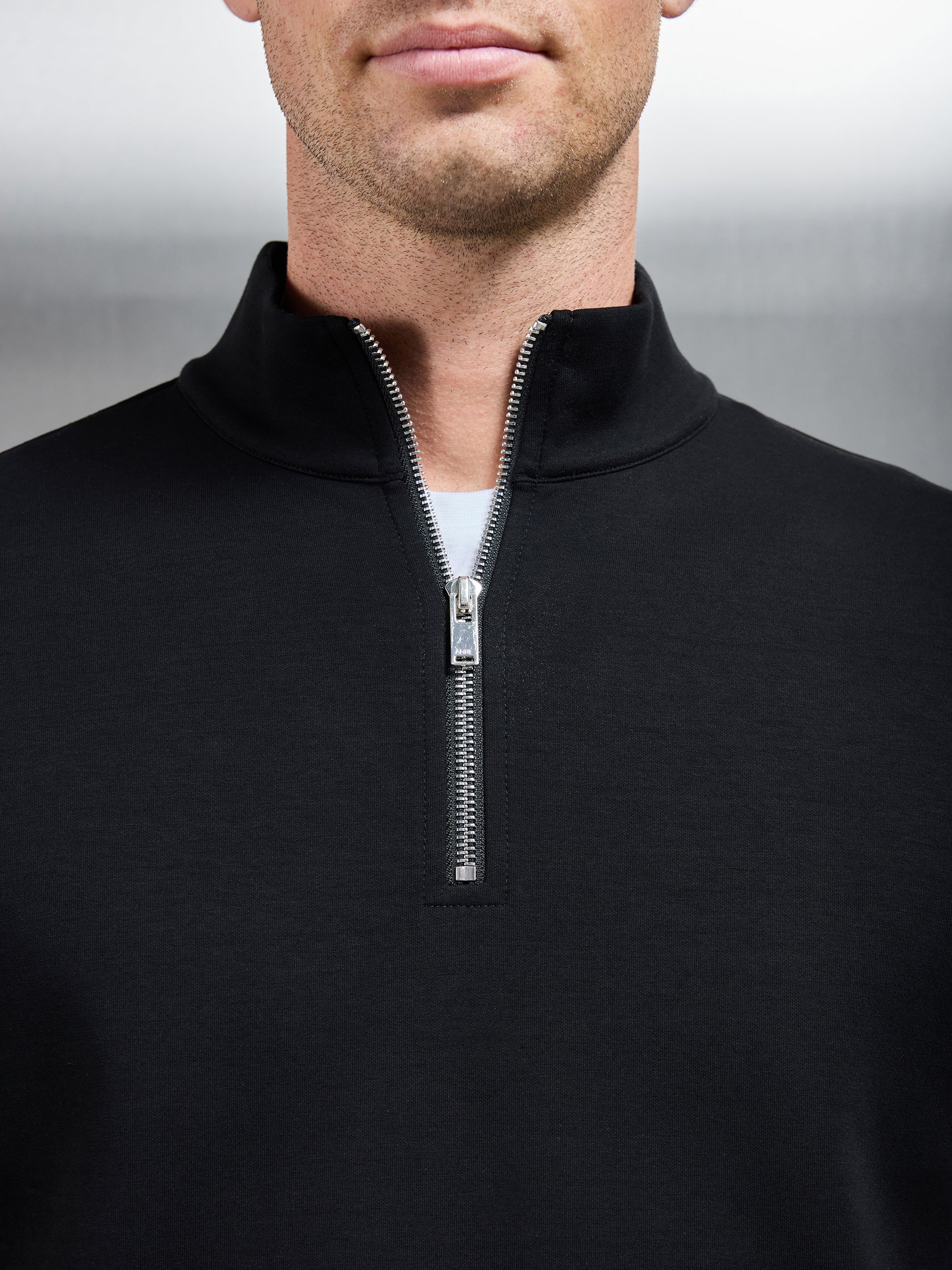 Interlock Jersey Half Zip in Black