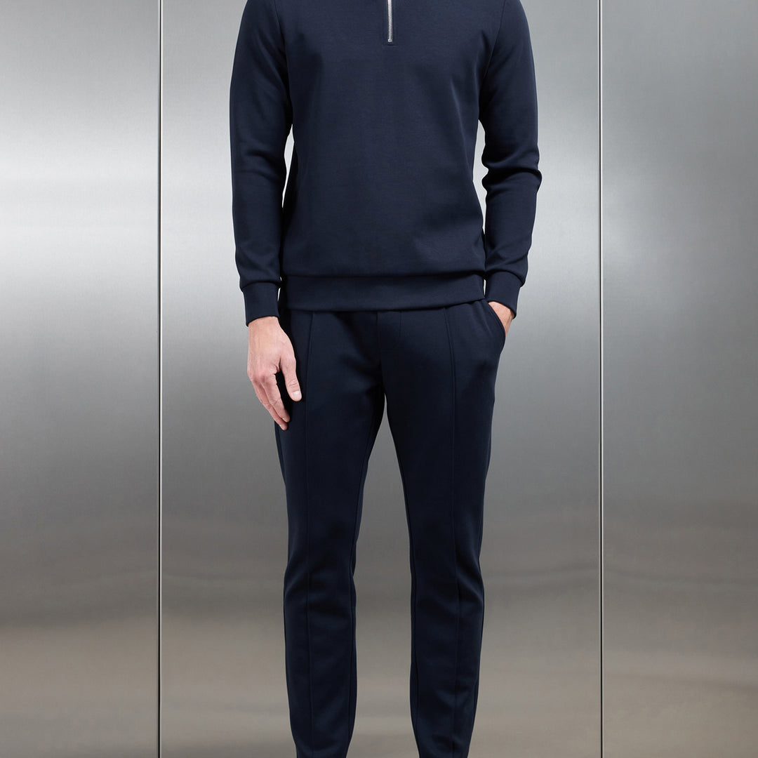 Interlock Jersey Half Zip in Navy